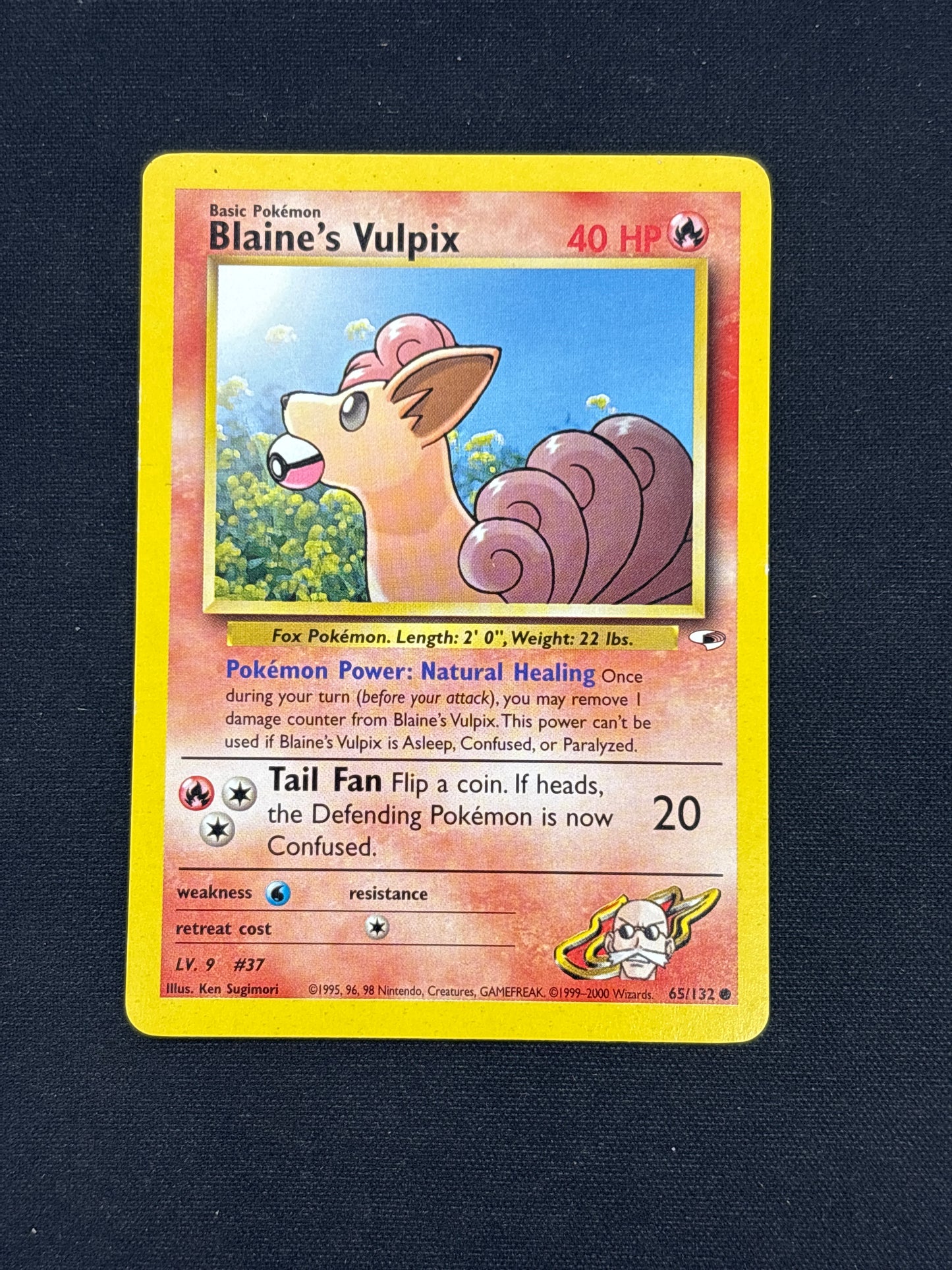 Auction Lot 410: Pokemon Card Blaine's Vulpix Gym Heroes Conditions Vary