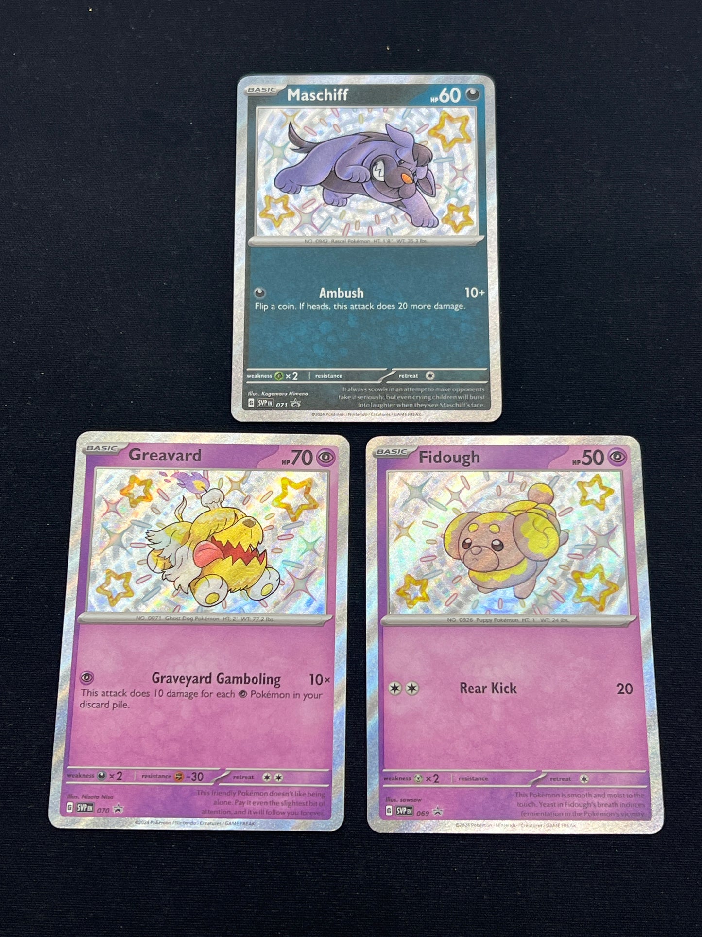 Auction Lot 309: Pokemon Cards Paldean Fates Sticker Promos Lot of 3 Conditions Vary Lot 2