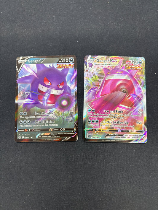 Auction Lot 1: Pokemon Cards Gengar V and VMAX Fusion Strike Conditions Vary