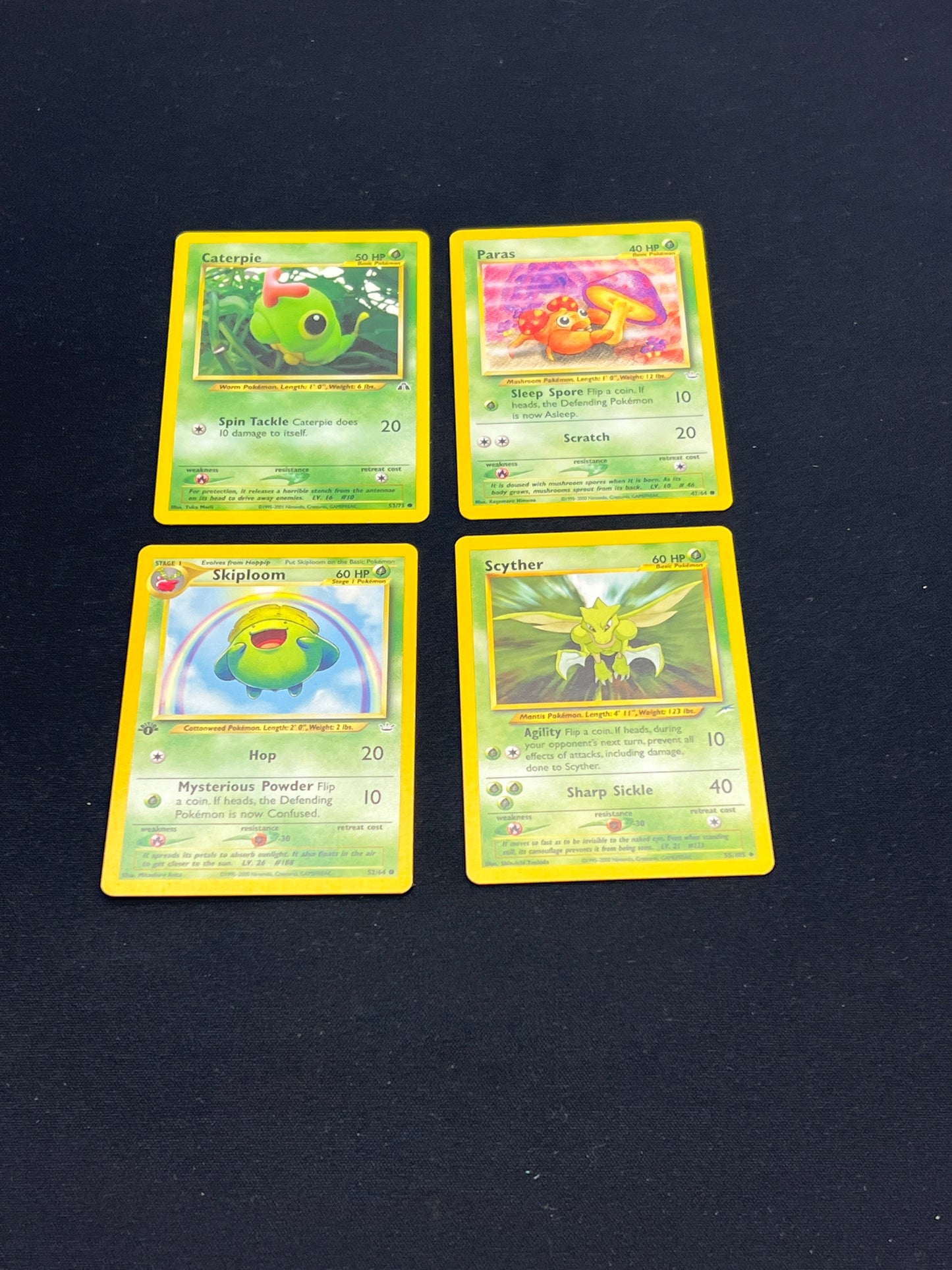 Auction Lot 229: Pokemon Cards Lot of 4 Assorted Neo WOTC Conditions Vary