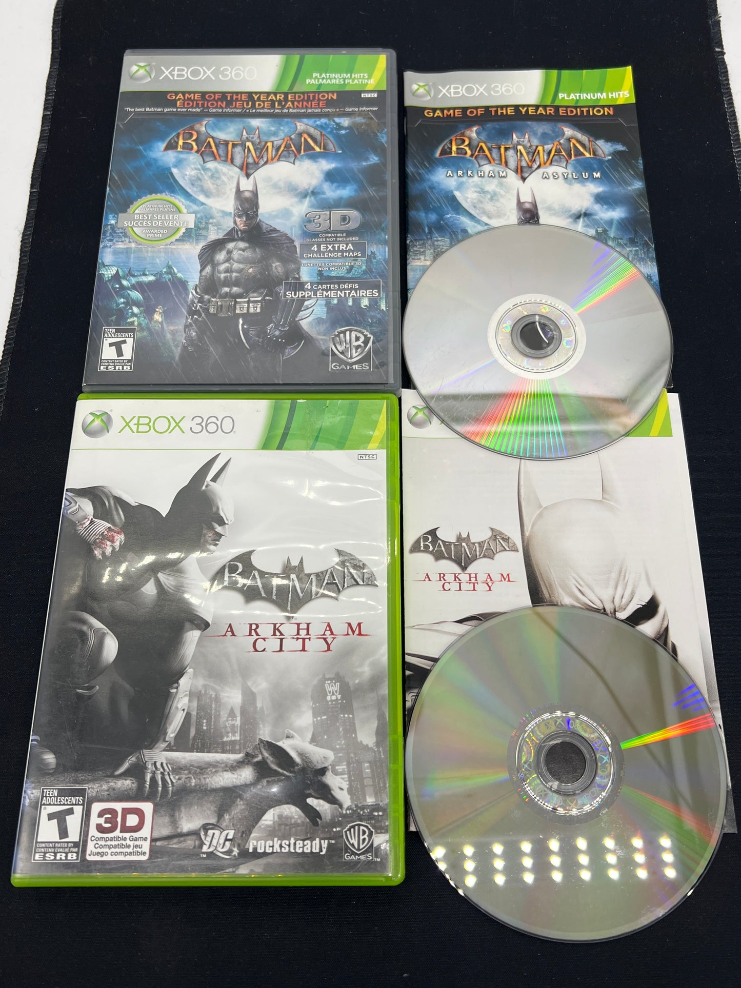 Auction Lot 213: XBOX 360 Video Game Lot of 2 Batman Arkham Asylum Batman Arkham City CIB