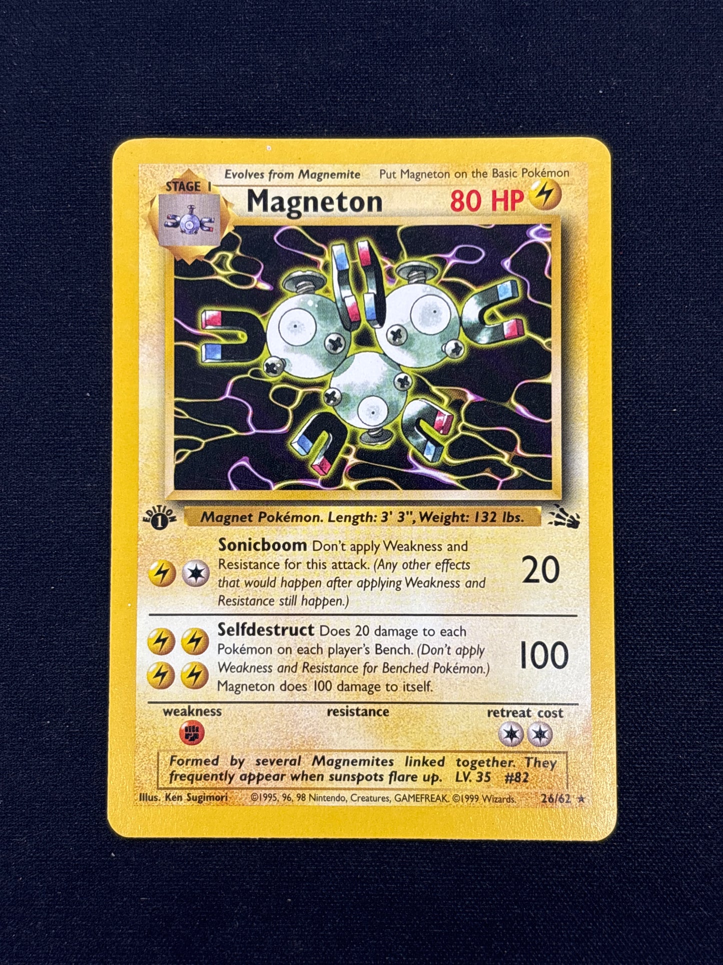 Auction Lot 139: Pokemon Card Magneton 1st Edition Fossil Conditions Vary