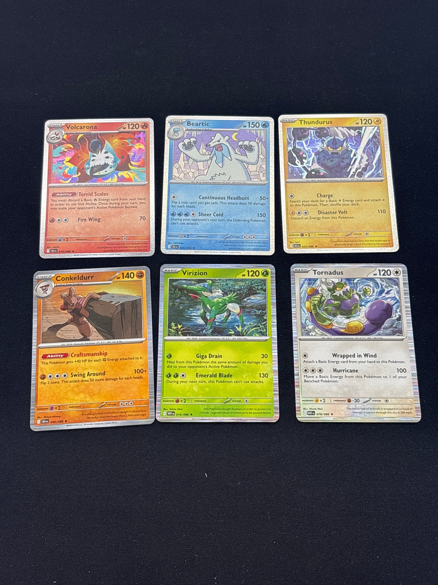 Auction Lot 398:  Pokemon Cards Black Bolt White Flare Assorted Lot of 6 Holo Rare Conditions Vary