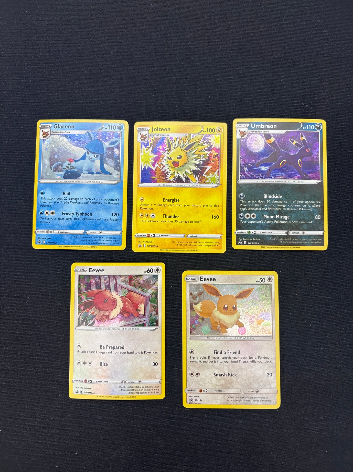 Auction Lot 47: Eeveelution Black Star Promo Card Lot Conditions Vary