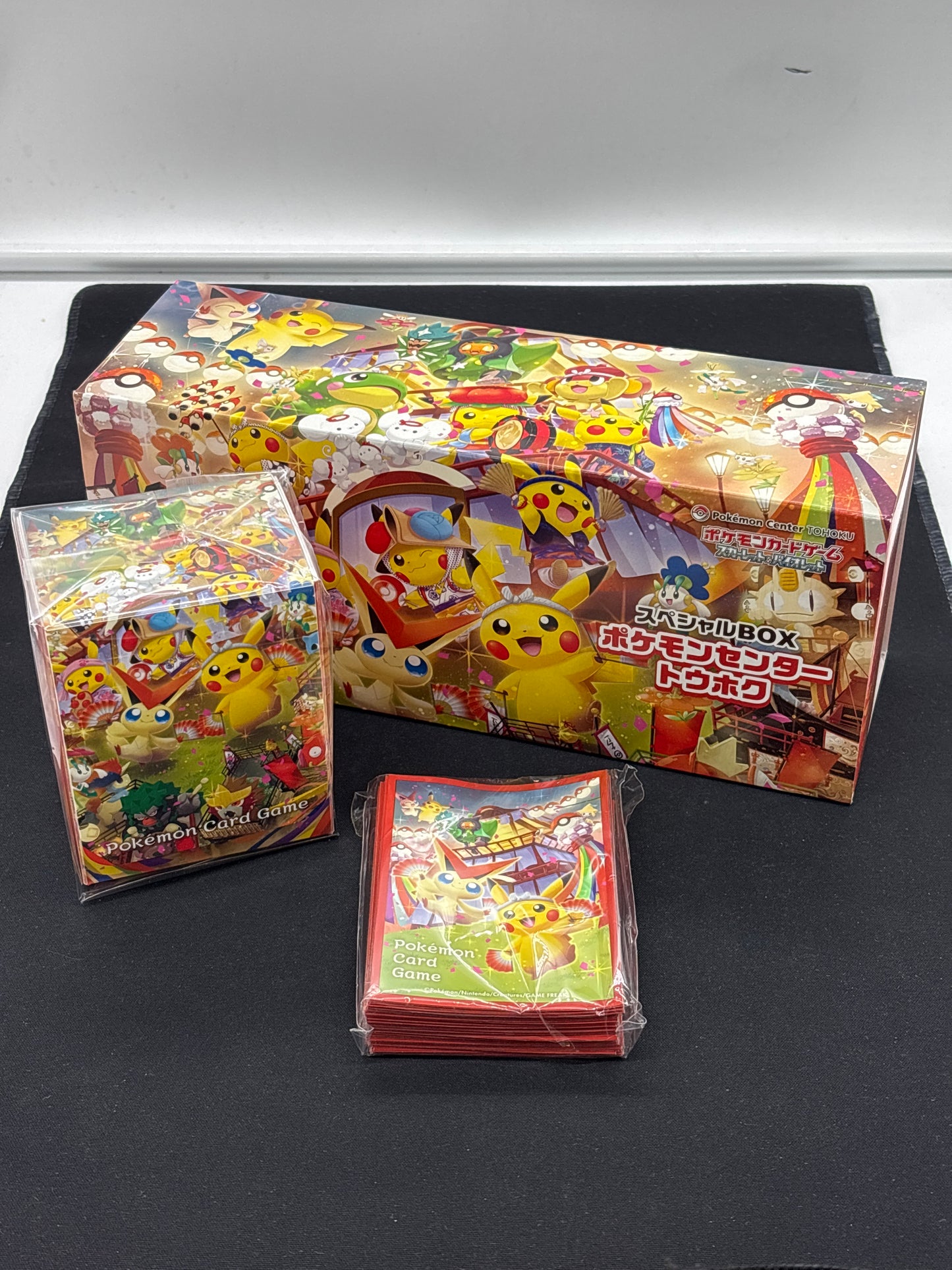 Auction Lot 3: Pokemon Center Exclusive Japanese Tokohoru Collection Box Empty With Deck Box and Sleeves
