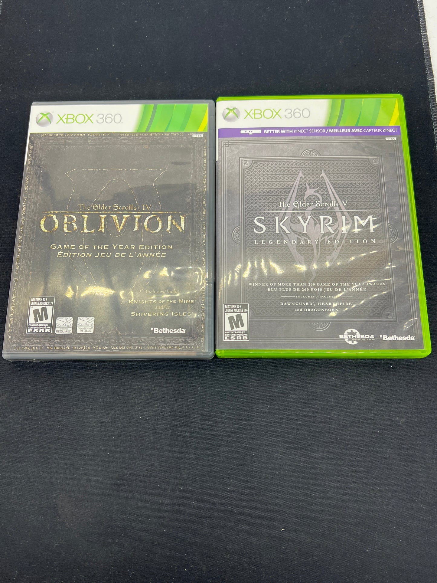 Auction Lot 221: XBOX 360 Video Game Lot of 2 Elder Scrolls Oblivion GOTY Skyrim GOTY CIB