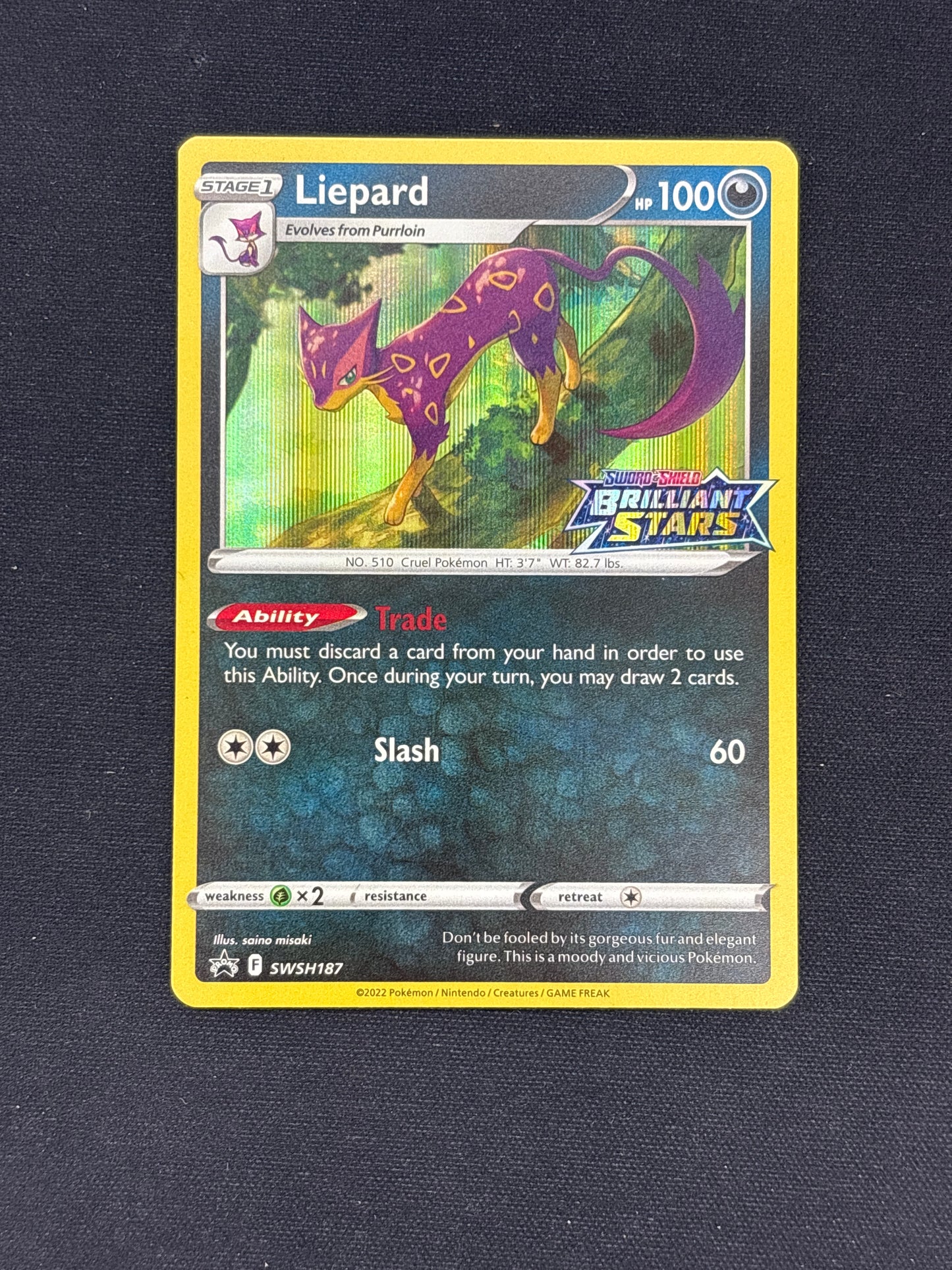 Auction Lot 225: Pokemon Card Liepard SWSH Brilliant Stars Stamped Promo Conditions Vary