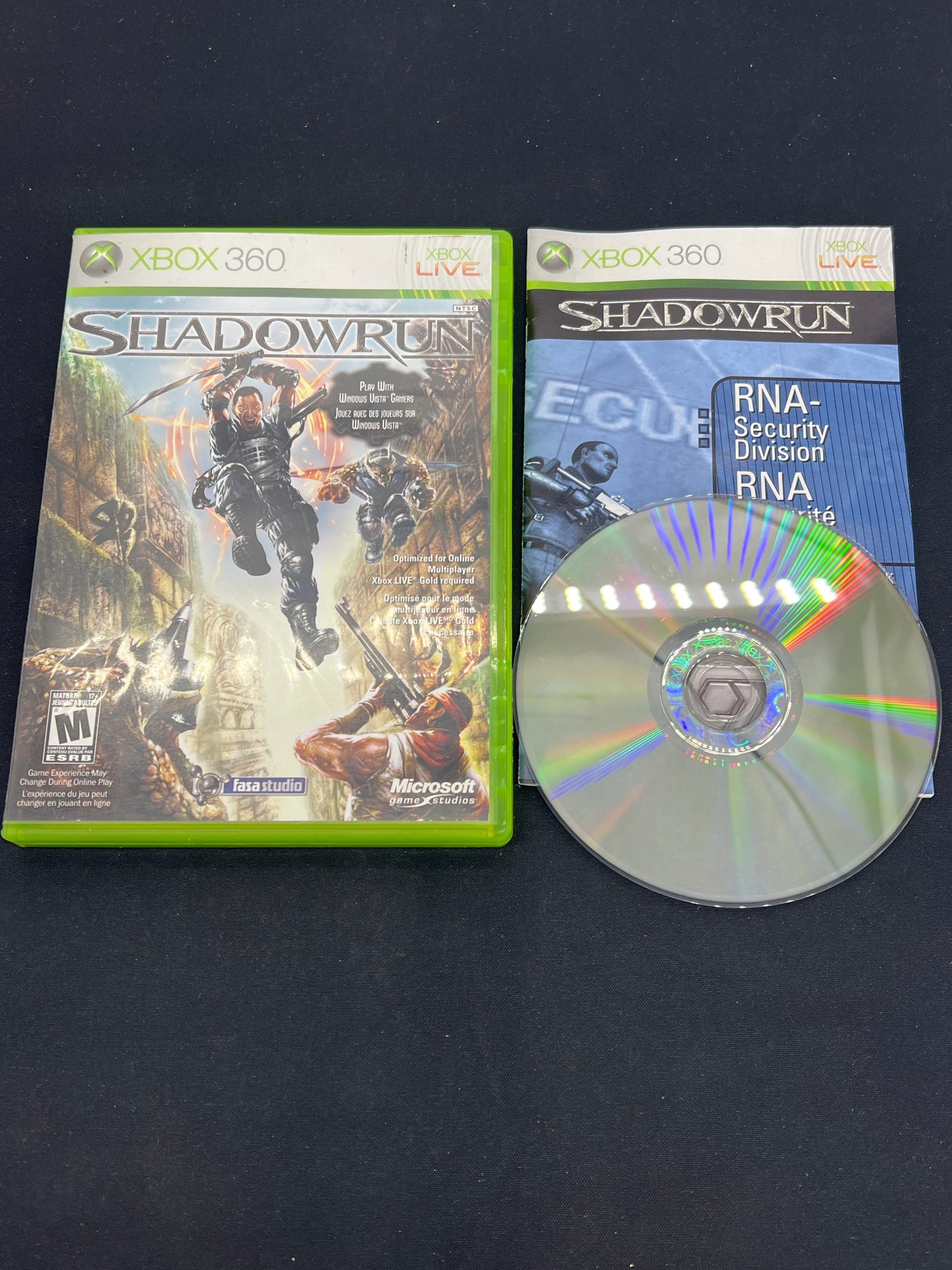 Auction Lot 207: XBOX 360 Video Game Shadowrun CIB
