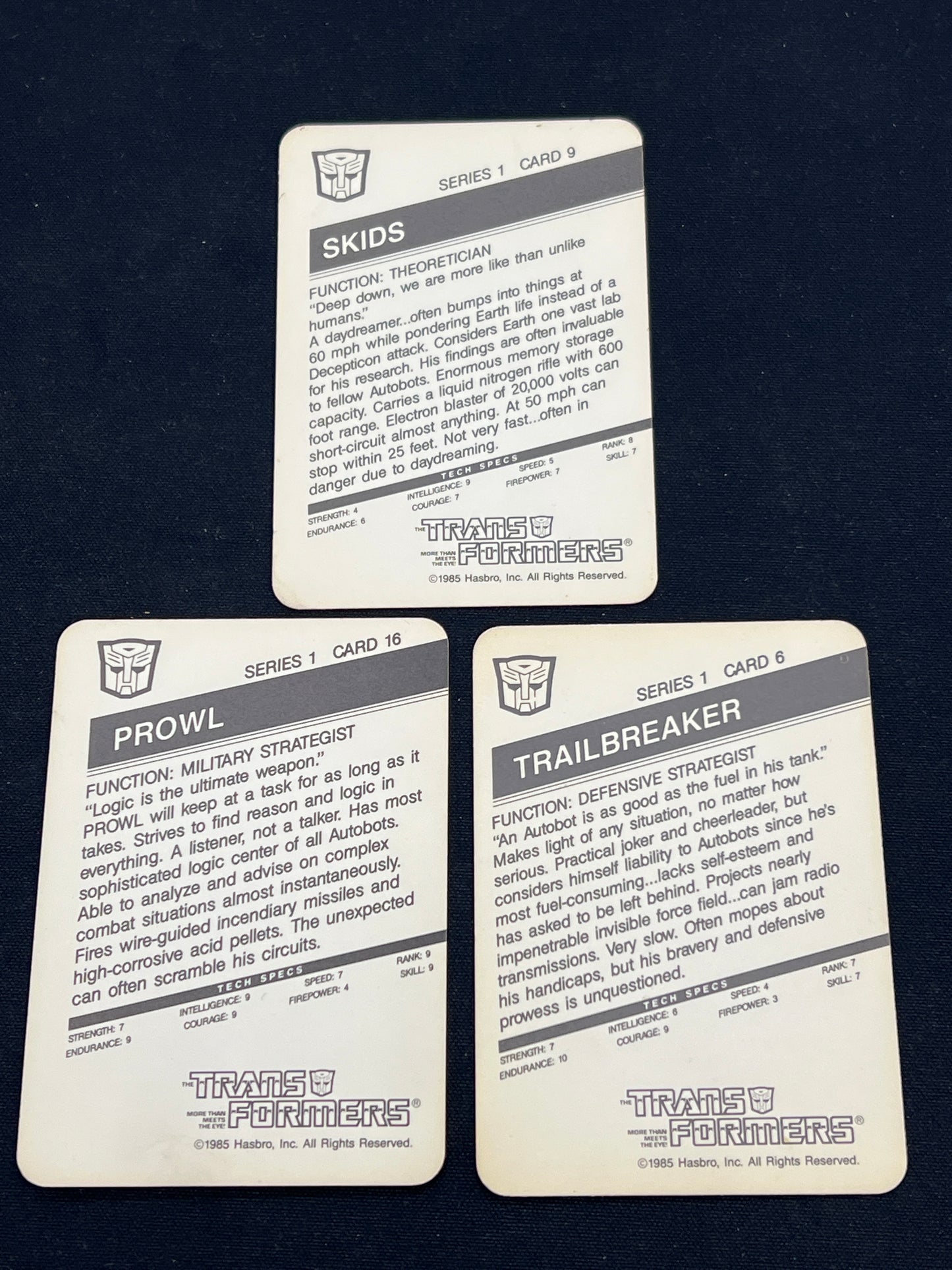 Auction Lot 201: Transformers TCG 1985 Card Lot 1 Conditions Vary