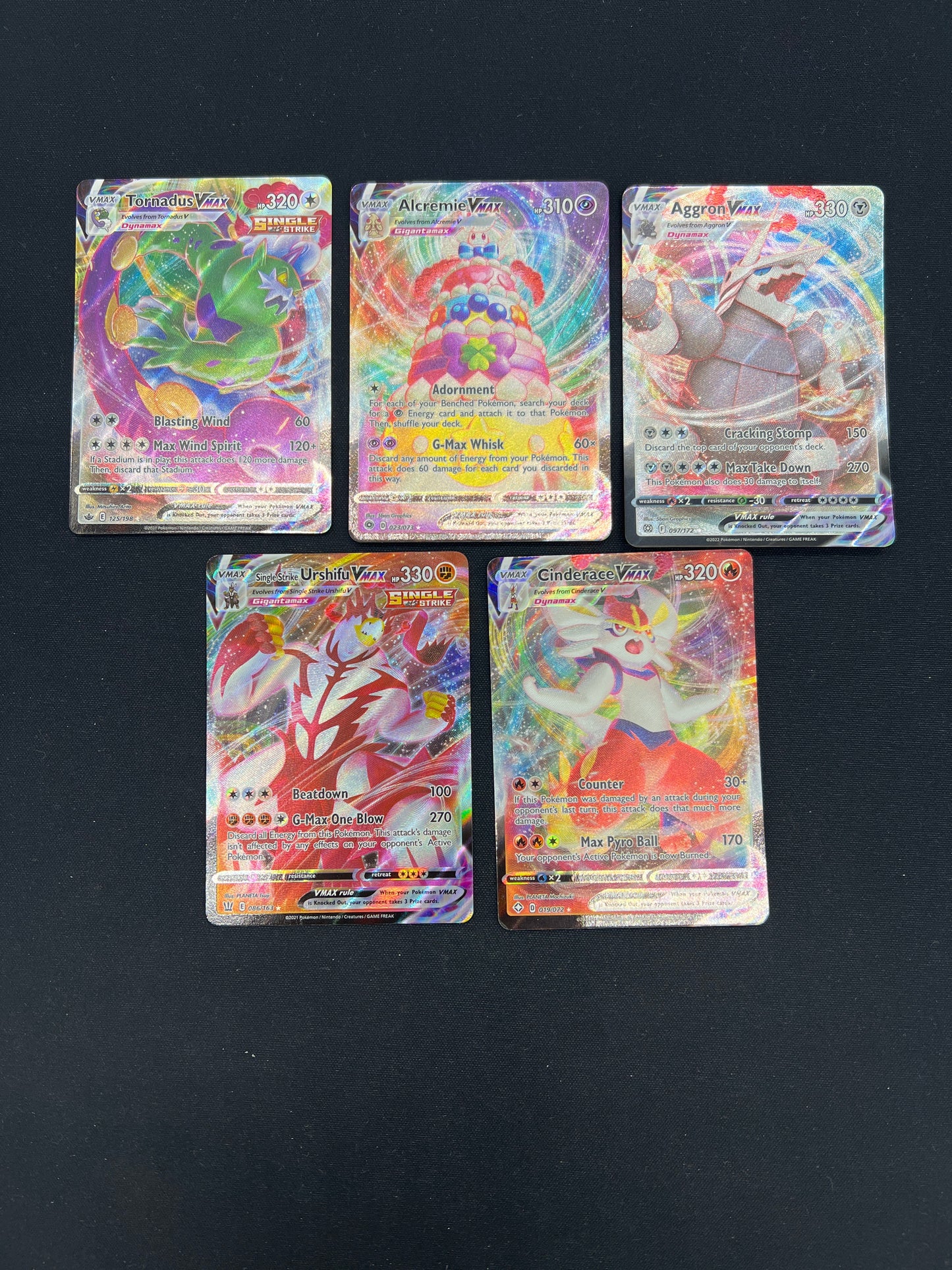 Auction Lot 210: Pokemon Cards Lot of 5 Assorted VMAX Ultra Rares SWSH Conditions Vary