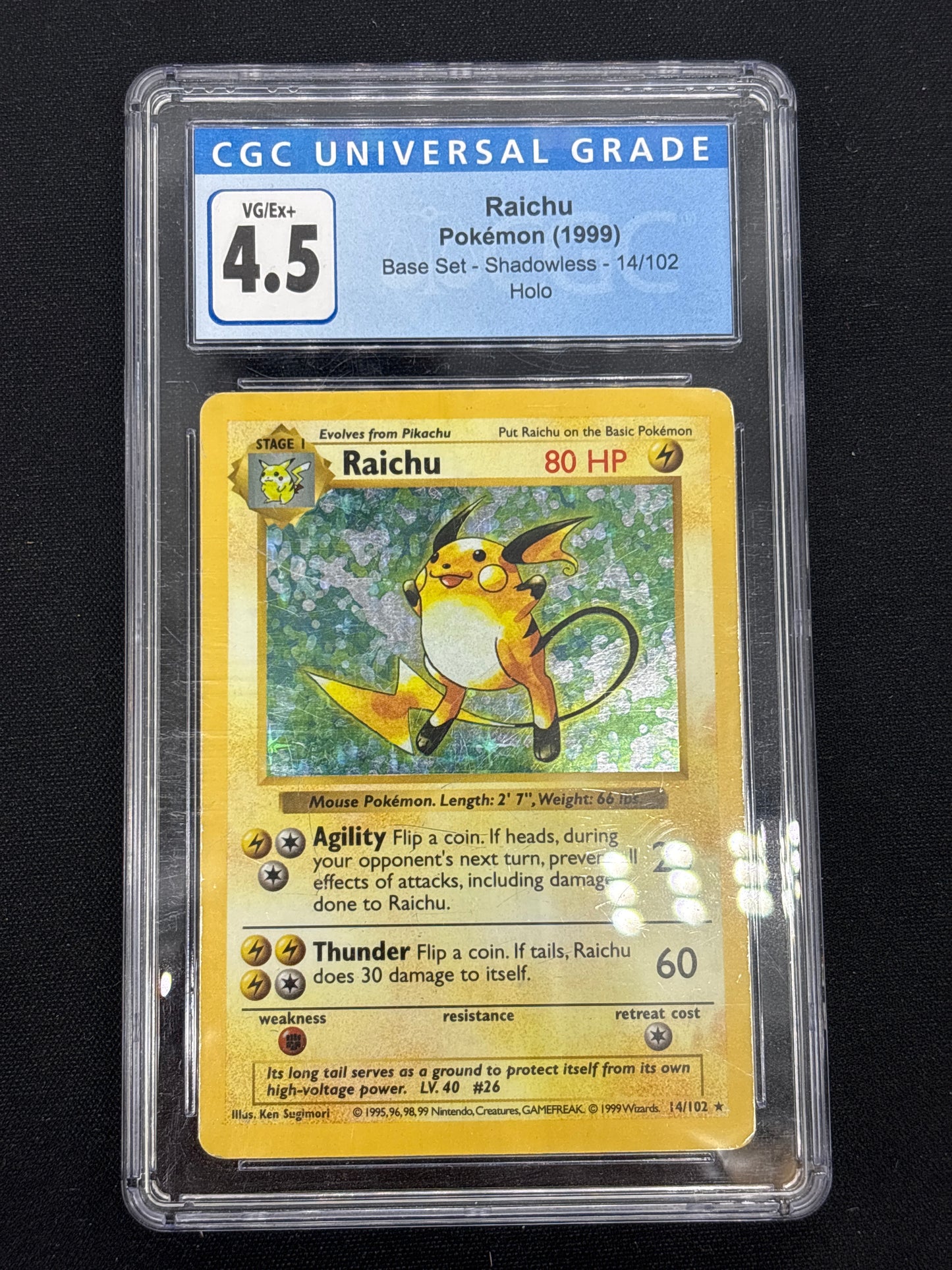 Auction Lot 22: CGC 4.5 Raichu Holo Base Set Shadowless