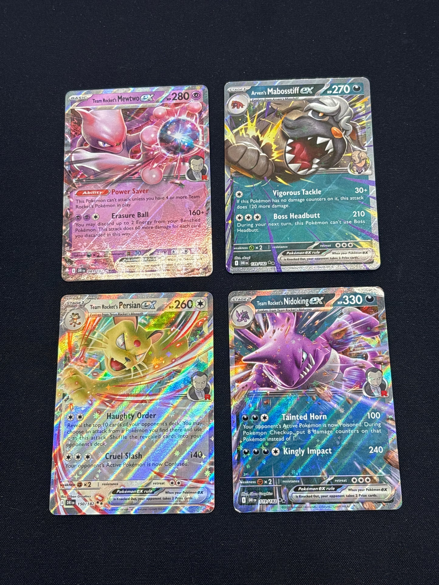 Auction Lot 288: Pokemon Cards Lot of 4 Destined Rivals EX Double Rares Conditions Vary