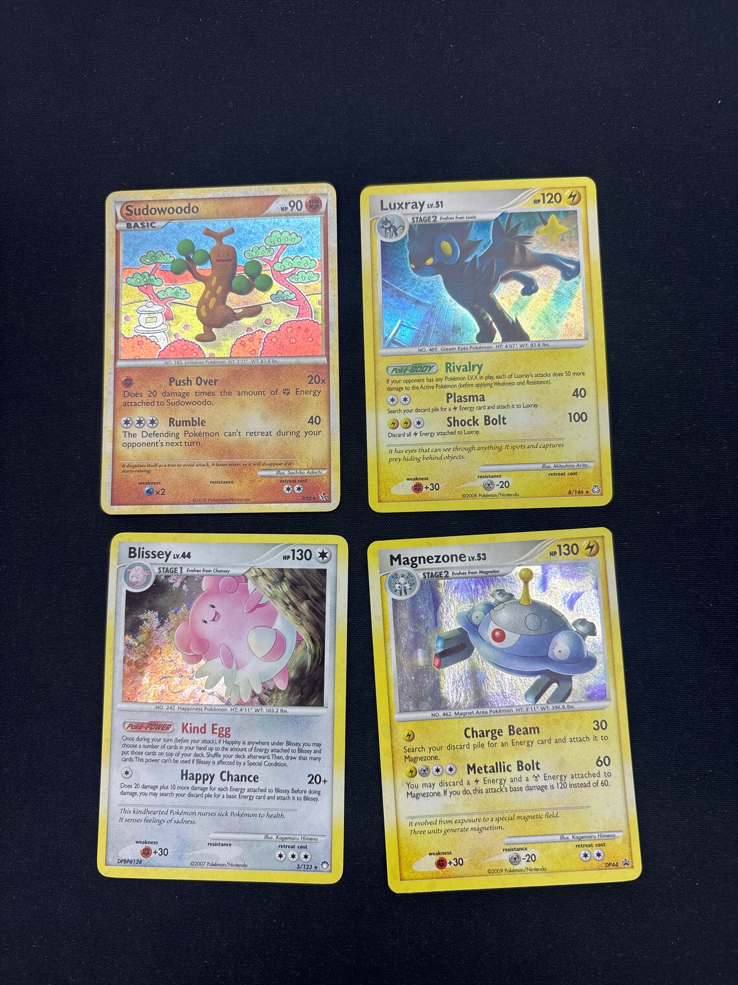 Auction Lot 54: Pokemon Cards Lot of 4 Assorted Holos DP Era Conditions Vary