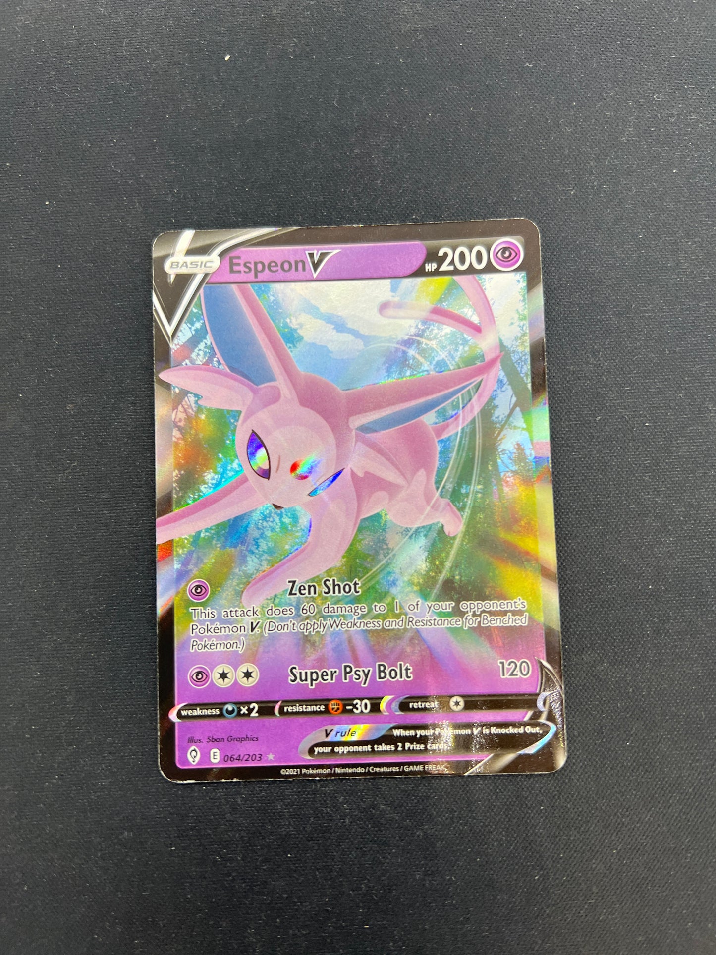 Auction Lot 191: Pokemon Cards Espeon V Full Art Condition Vary