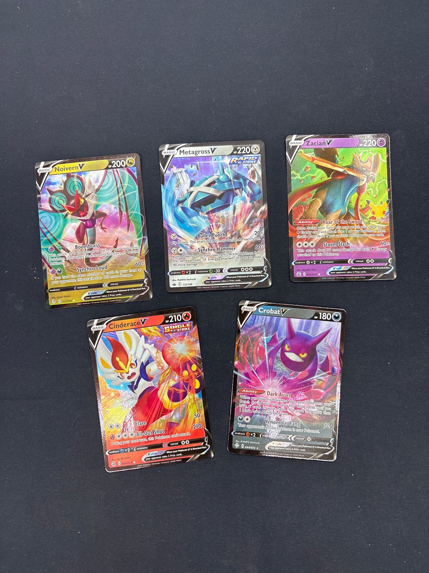 Auction Lot 223: Pokemon Full Art V Card Lot 4 Conditions Vary