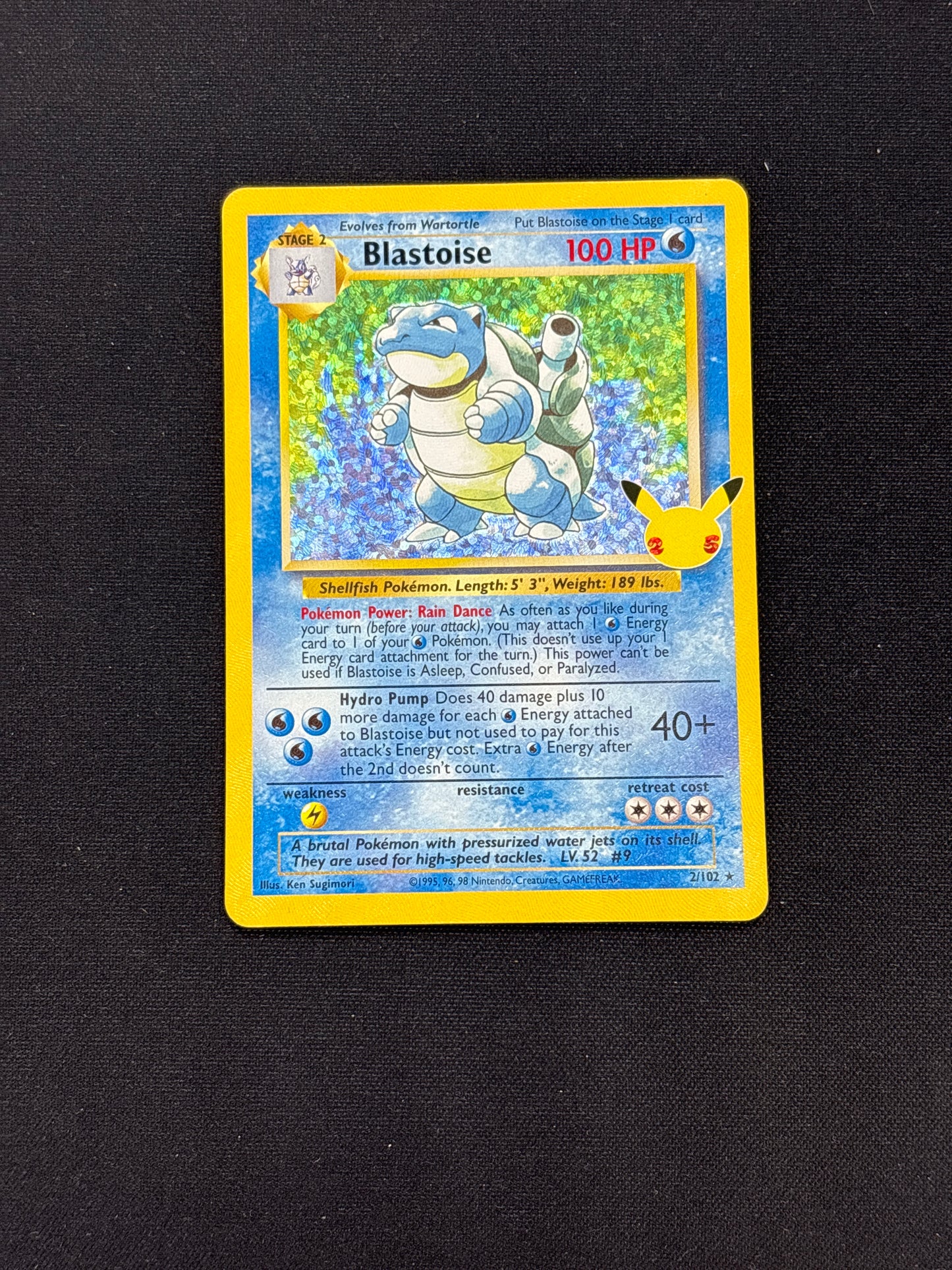 Auction Lot 313: Blastoise Holo Pokemon Celebrations Card Conditions Vary
