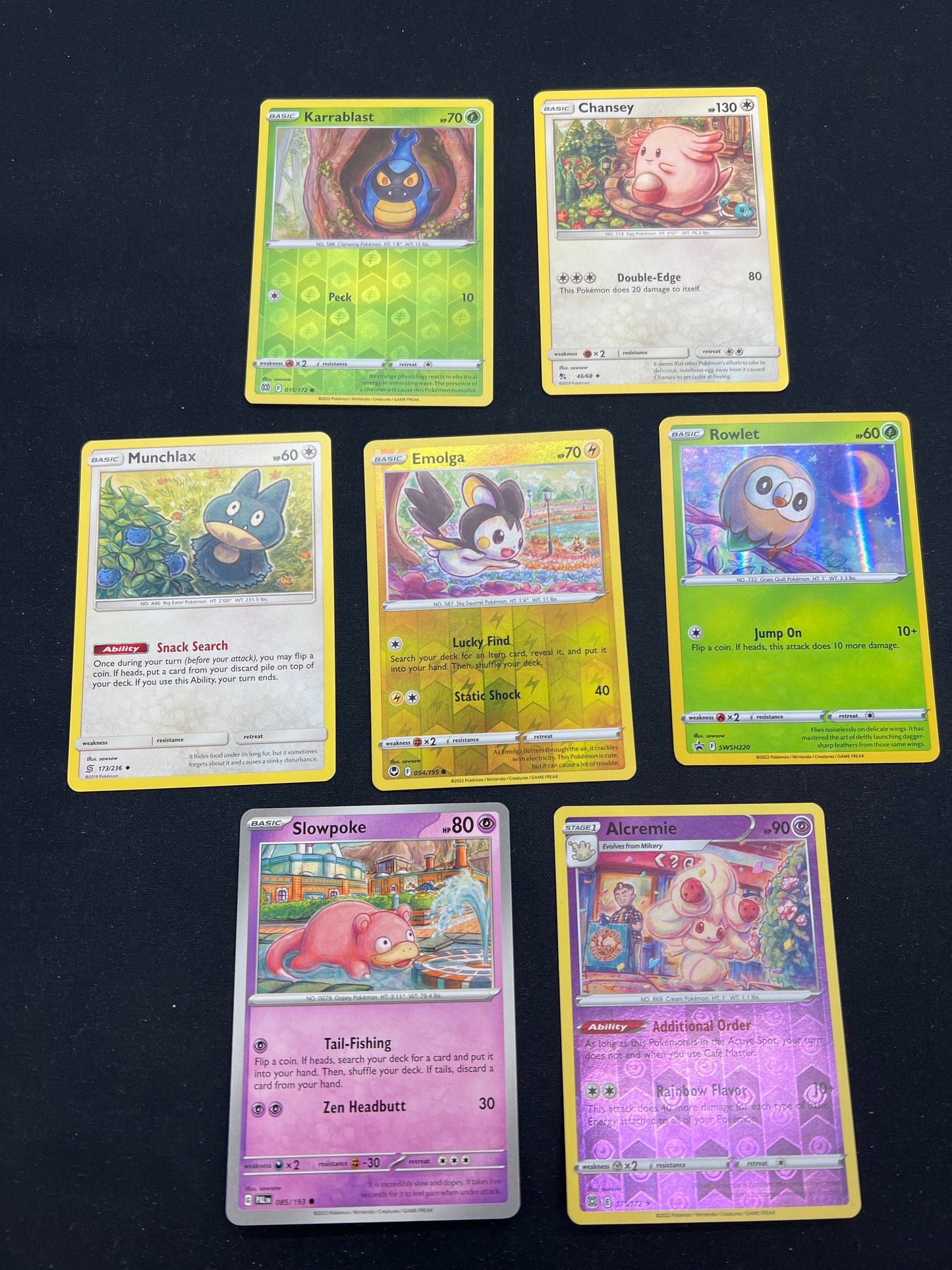 Auction Lot 77: Pokemon Cards Lot of 7 Sowsow Illustrator Commons Uncommons Conditions Vary
