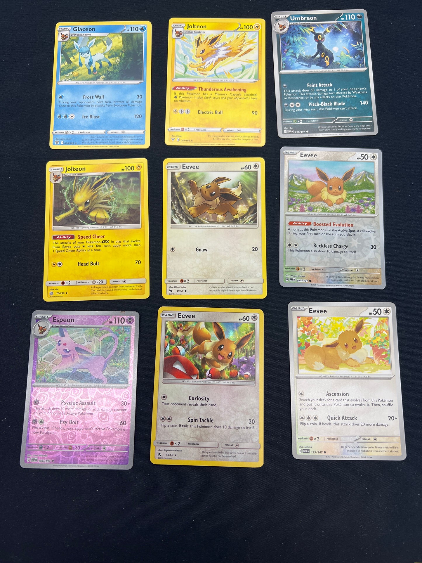 Auction Lot 451: Pokémon Cards Lot of 9 Eeveelutions Conditions Vary