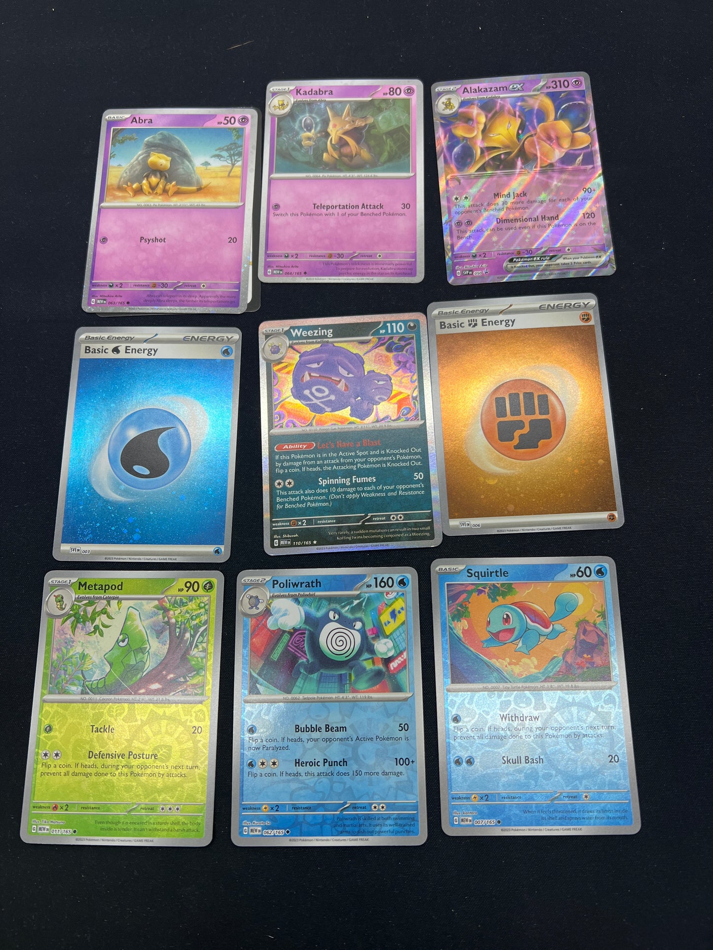 Auction Lot 100: Pokemon Cards Assorted Lot of 9 SV 151 Holos and Alakazam EX Box Promos Condition Vary