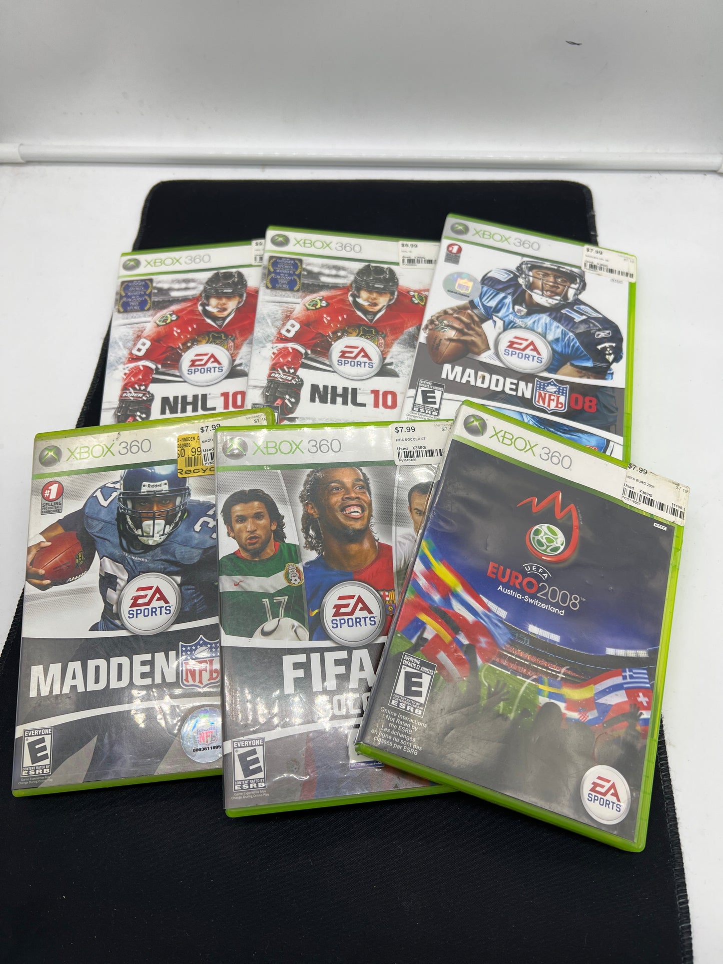 Auction Lot 141: XBOX 360 Video Game Lot of 6 NHL 10 Madden 07 08 FIFA 07 UEFA EURO 2008