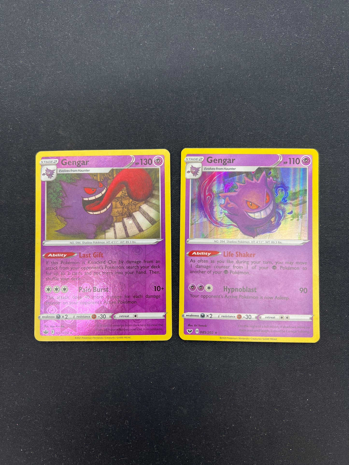 Auction Lot 78: Pokemon Cards Lot of 2 Reverse Holo Gengar Conditions Vary