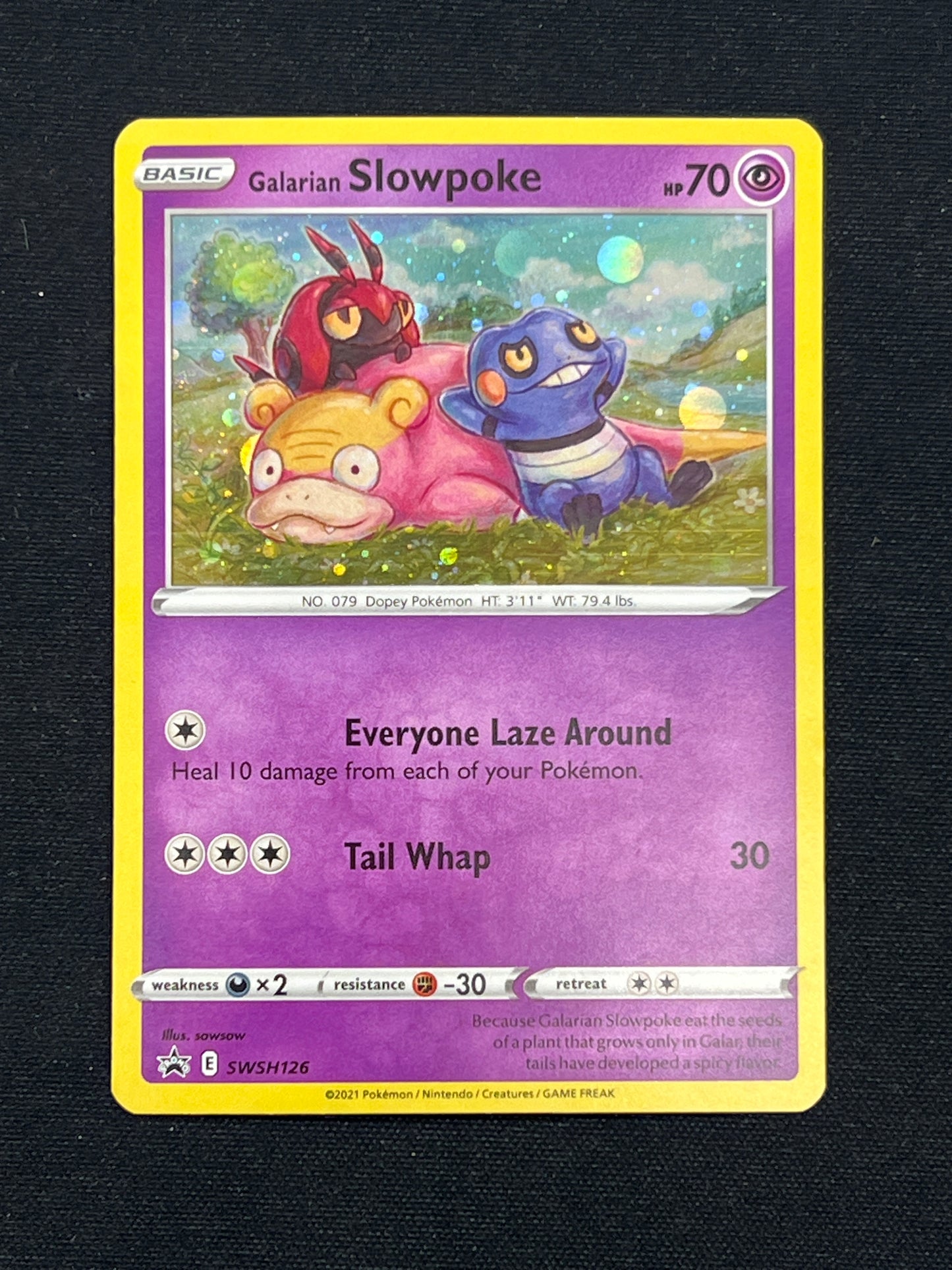 Auction Lot 480: Pokemon Cards Galarian Slowpoke SWSH Evolving Skies Promo Conditions Vary