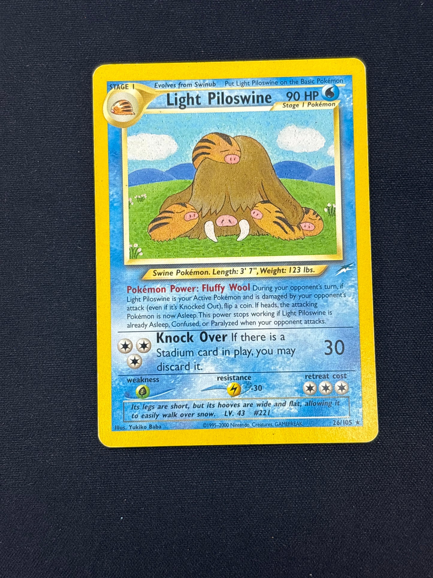 Auction Lot 8: Light Piloswine Pokemon Neo Destiny Card Conditions Vary