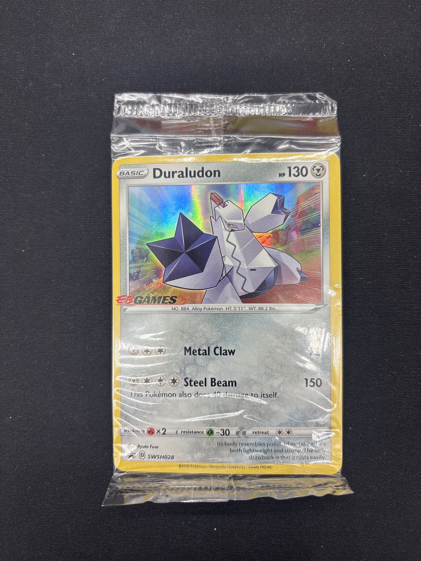 Auction Lot 266: Pokemon Card Duraludon EB Games Stamped Sealed SWSH Promo Conditions Vary