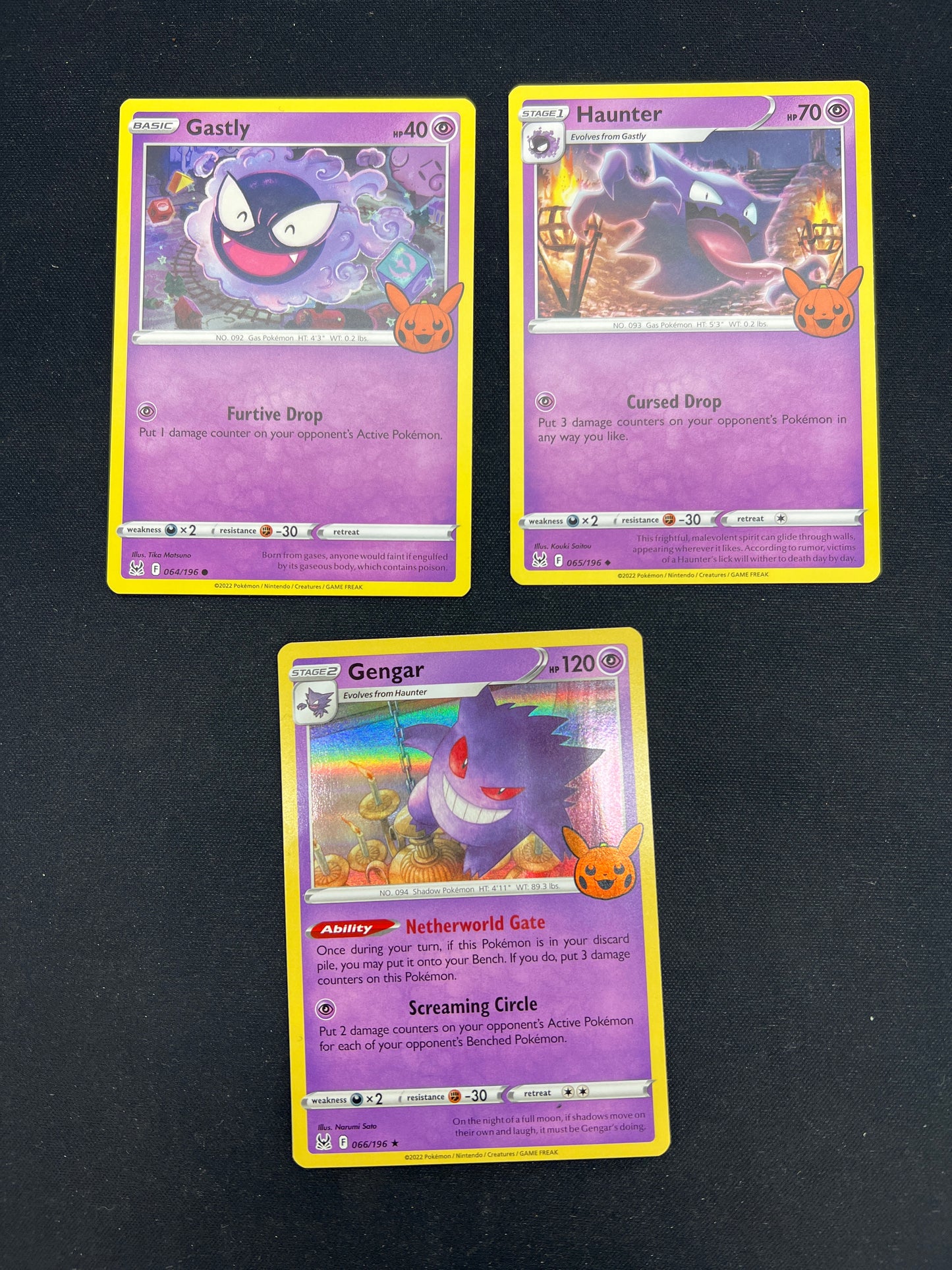 Auction Lot 418: Pokemon Cards Gastly Evolution Line Trick or Trade Lot 2 Conditions Vary