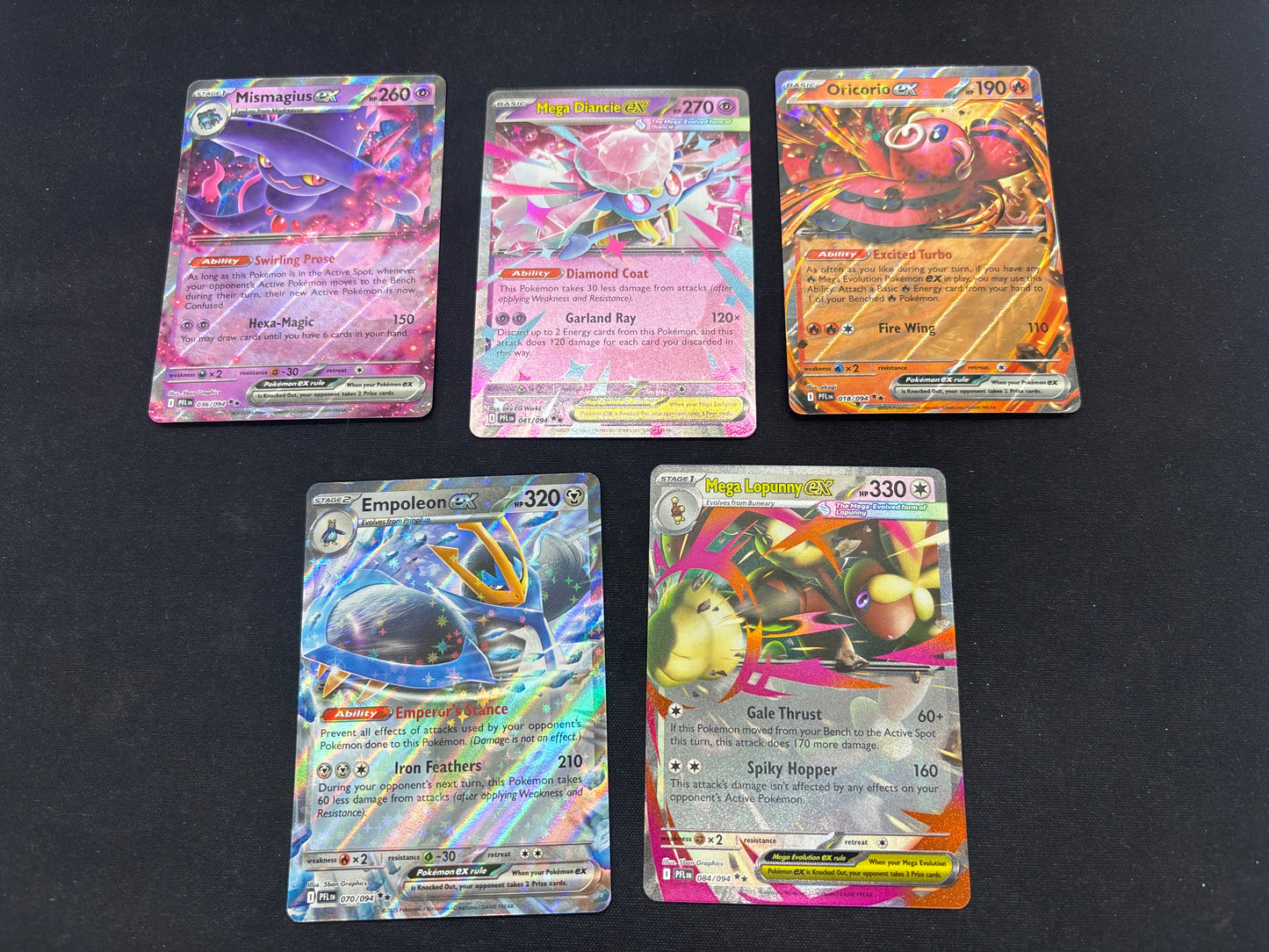 Auction Lot 166: Pokemon Cards Lot of 5 PFL EX Double Rares Conditions Vary