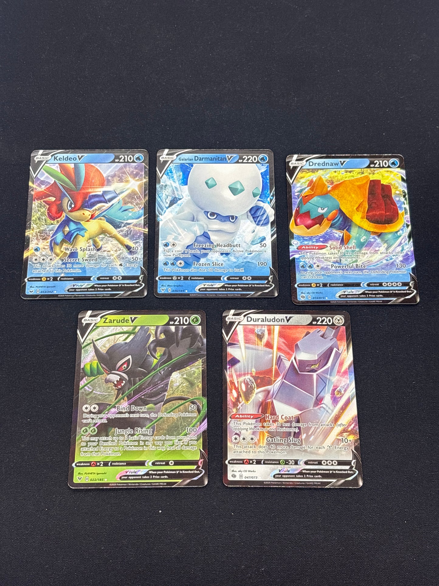 Auction Lot 142: Pokemon Cards Lot of 5 Assorted V Full Arts Condition Vary