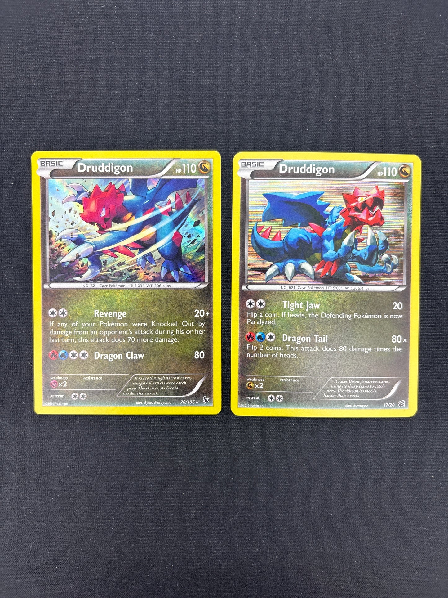 Auction Lot 71: Pokemon Cards Lot of 2 Druddigon Holo Conditions Vary