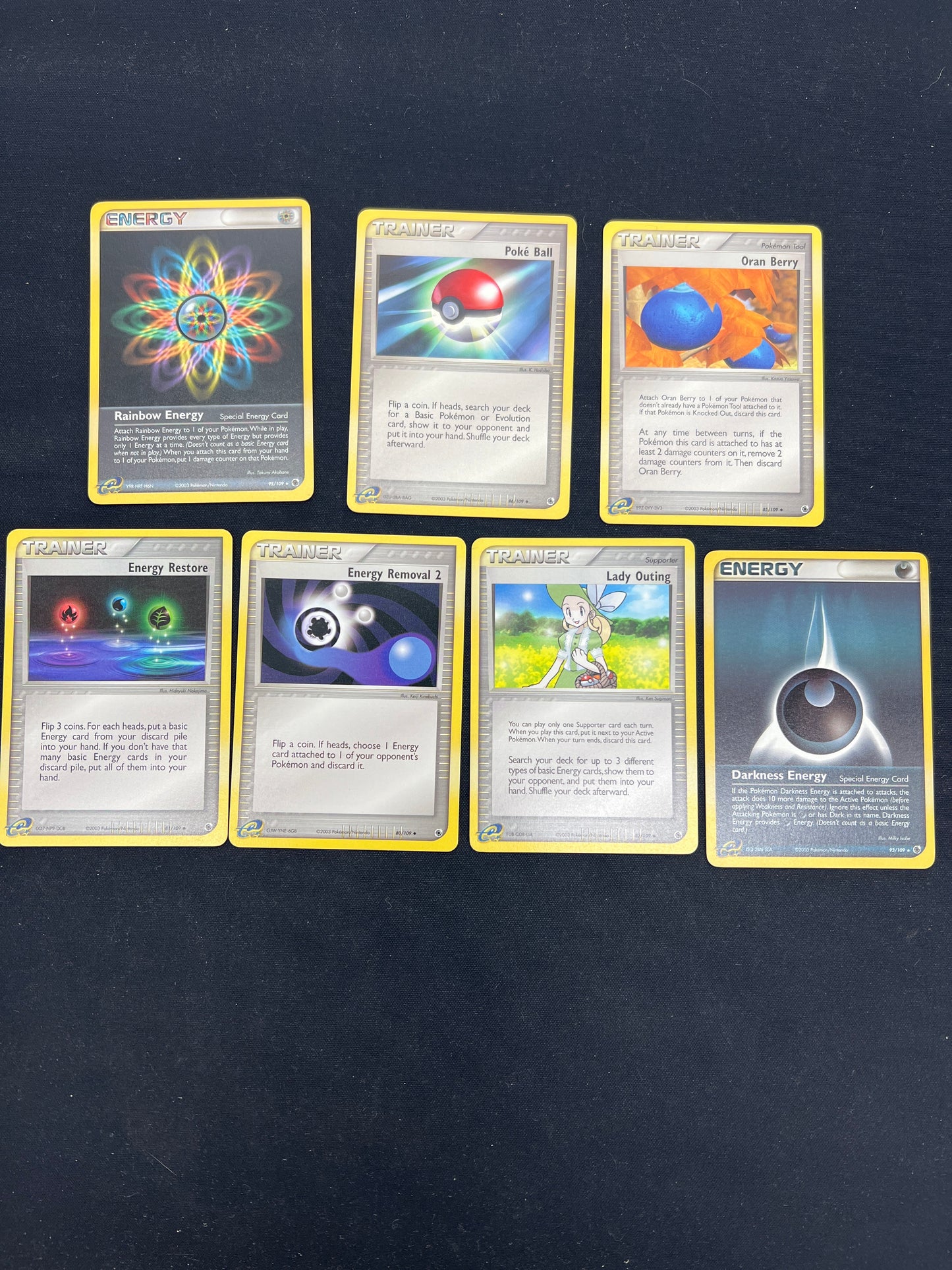 Auction Lot 283: Pokemon Cards Assorted Lot of 7 Mid Era Trainers & Energy Cards Conditions Vary
