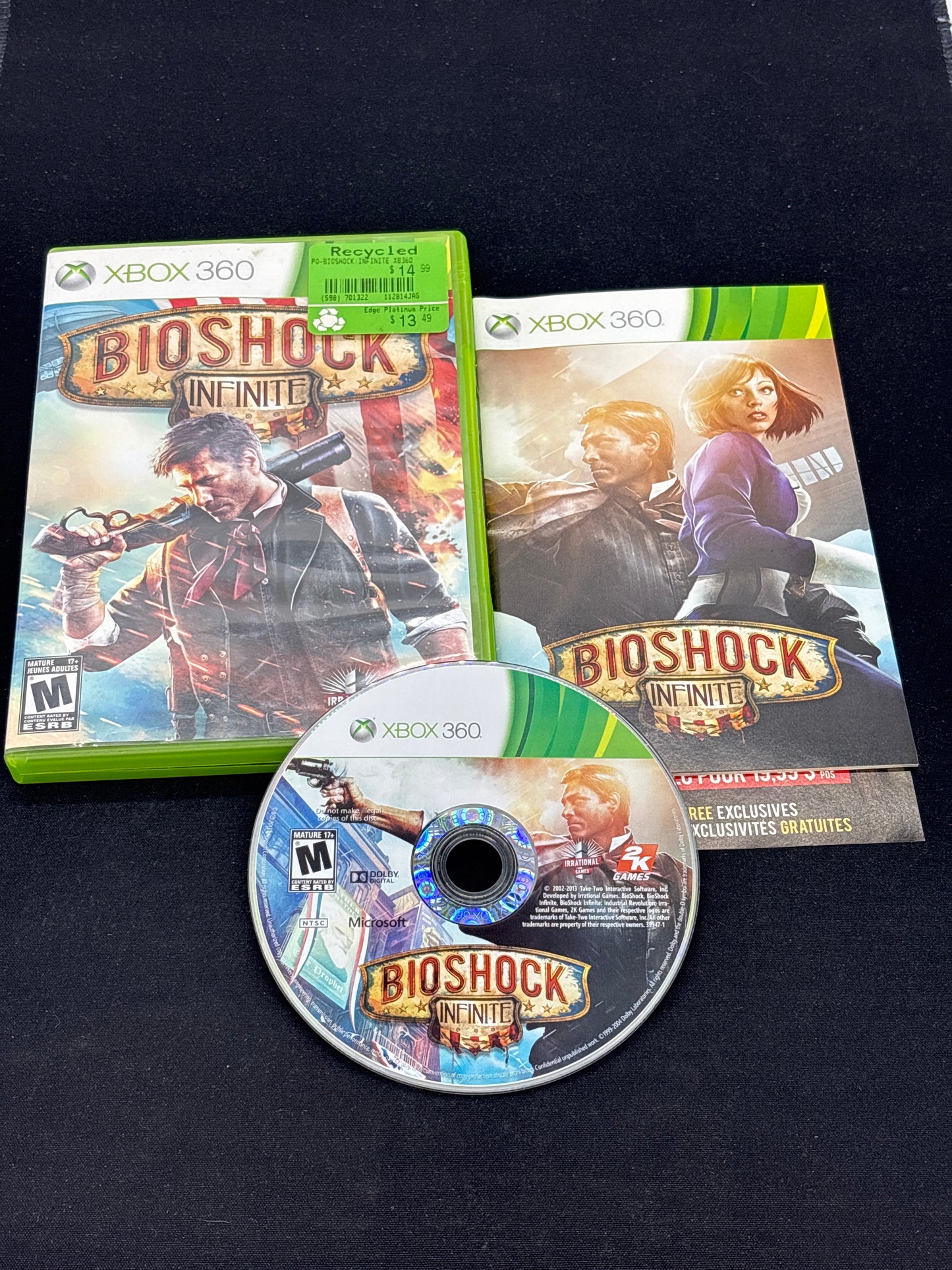 Auction Lot 12: XBOX 360 Video Game Bioshock Infinite CIB