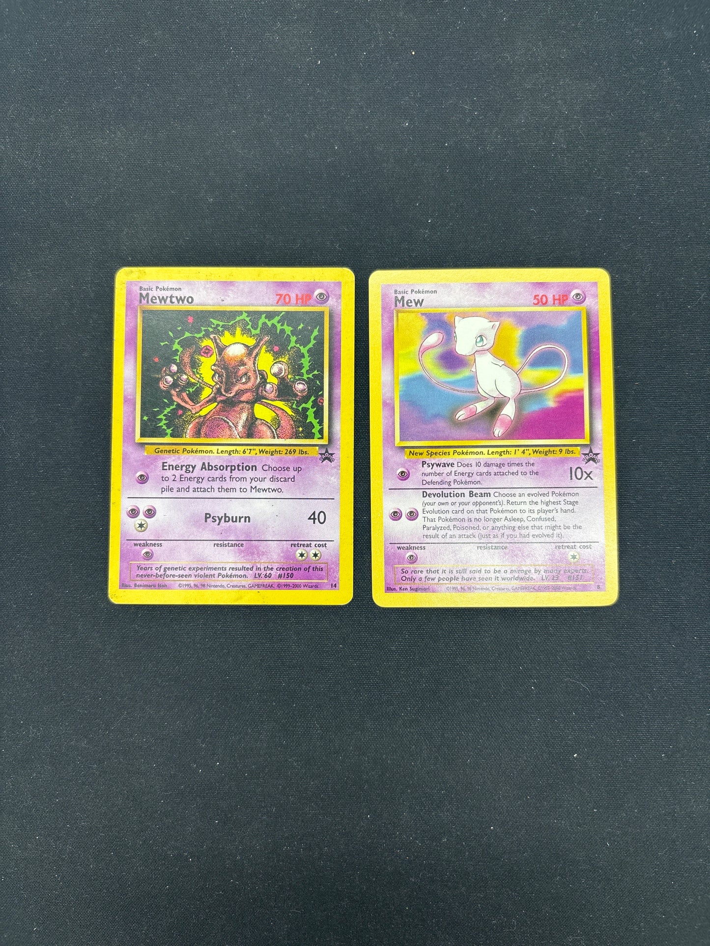 Auction Lot 11: Pokemon Cards WOTC Black Star Promo Mew and Mewtwo Lot Conditions Vary