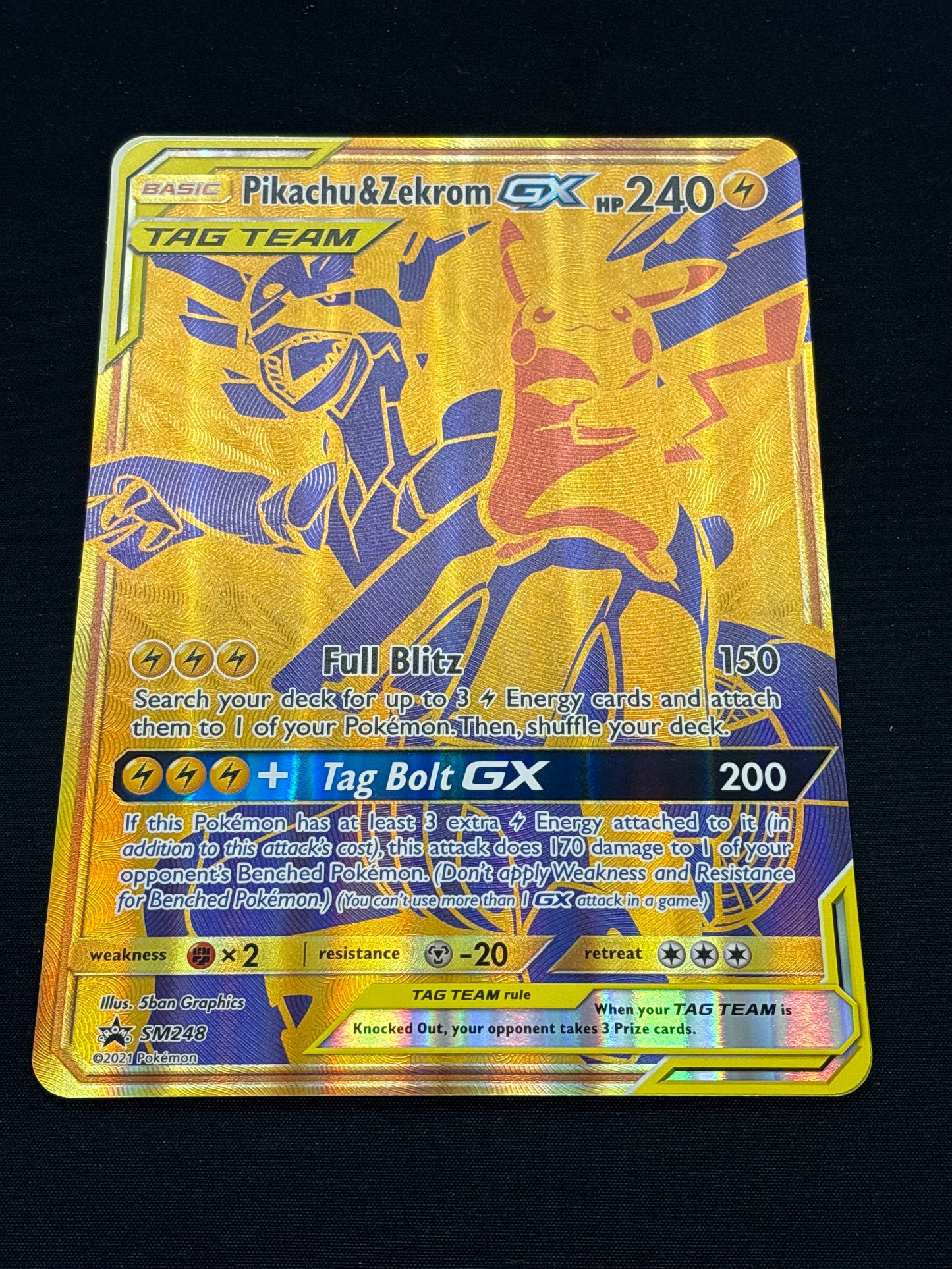 Auction Lot 206: Pokemon Card Pikachu & Zekrom GX SWSH Jumbo Promo Conditions Vary