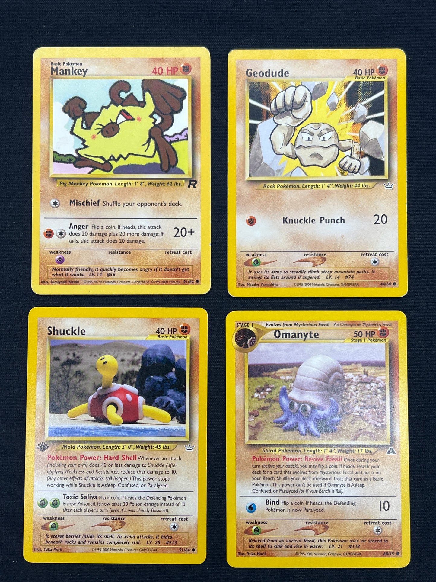 Auction Lot 395: Pokemon Cards Lot of 4 Assorted WOTC Fighting Type Conditions Vary