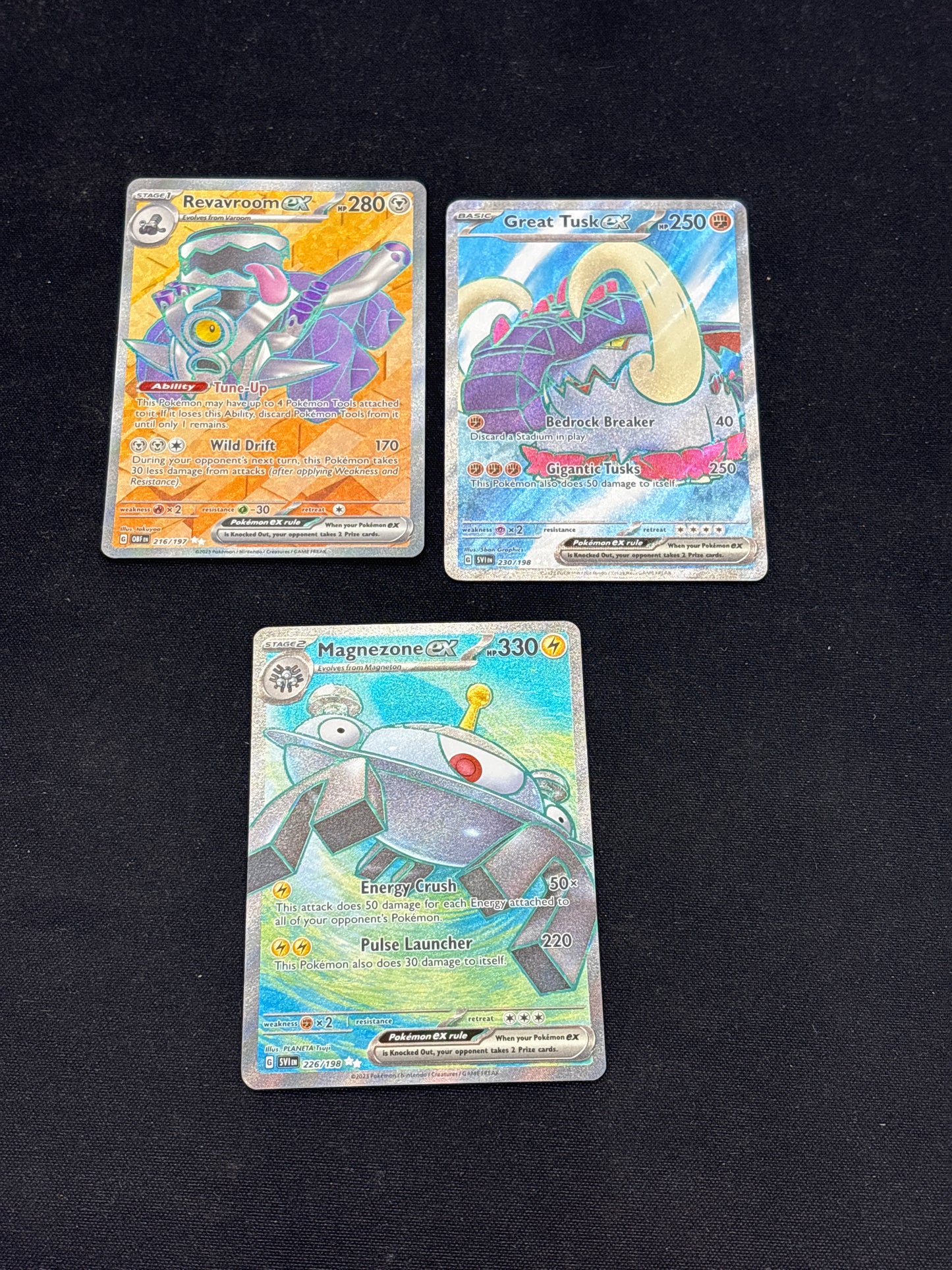 Auction Lot 37: Pokemon Cards Lot of 3 SV Era EX Ultra Rare Full Arts Conditions Vary