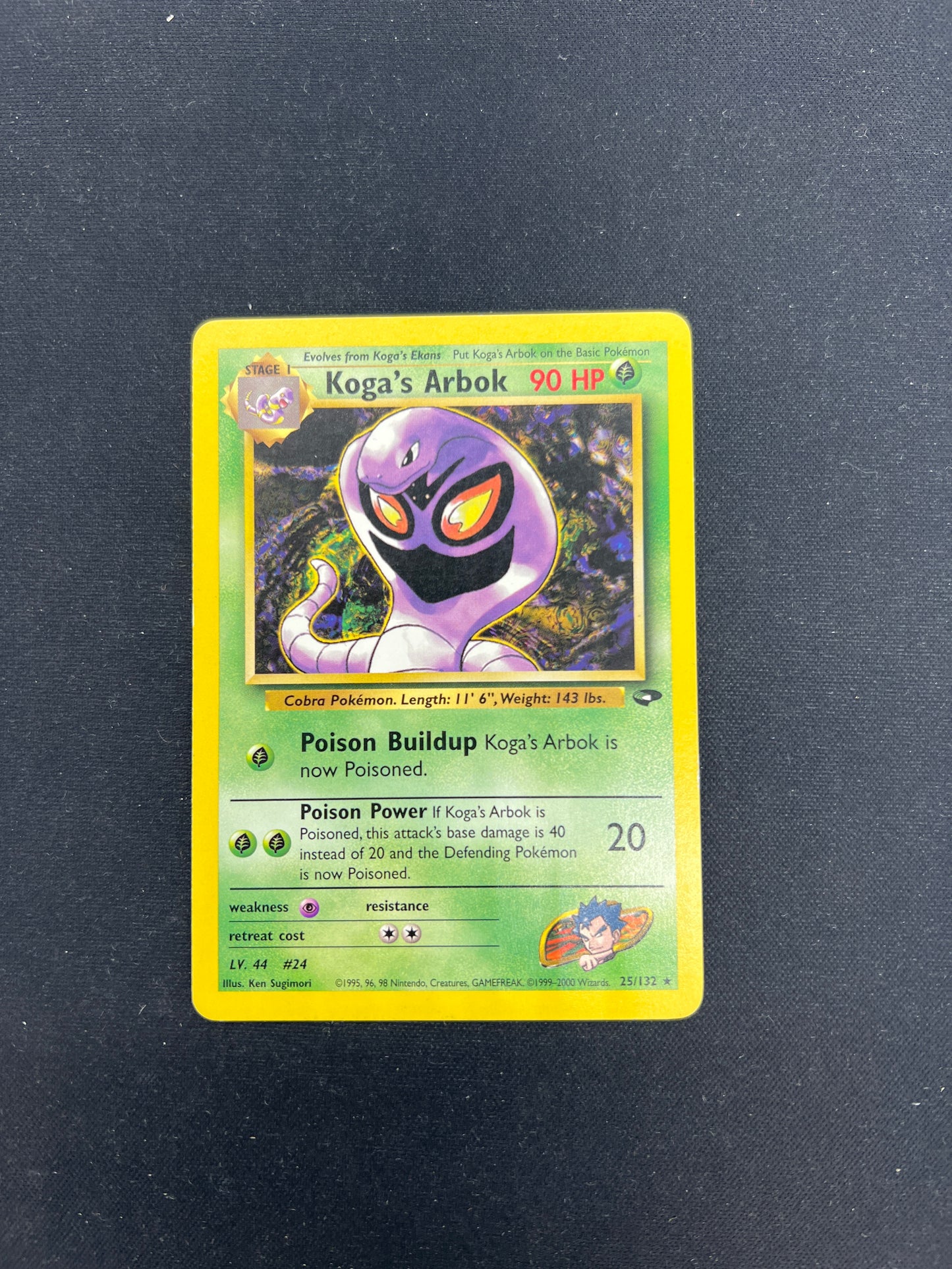 Auction Lot 190: Pokemon Cards Koga's Arbok Non Holo Rare Gym Challenge Condition Vary
