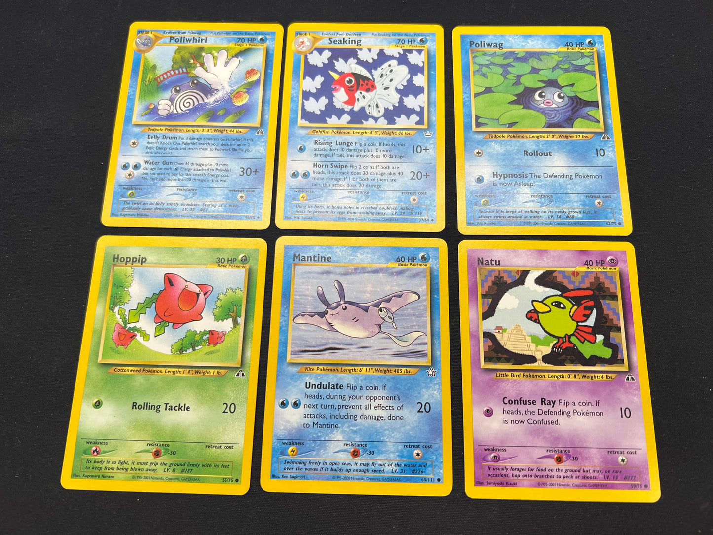 Auction Lot 149: Pokemon Cards Lot of 6 WOTC Neo Era Commons Uncommons Conditions Vary