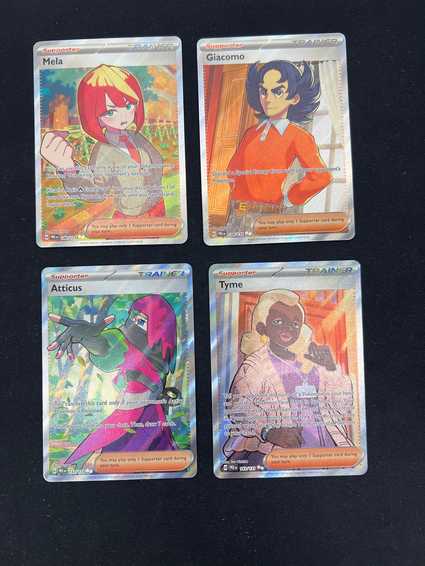 Auction Lot 194: Pokemon Cards Lot of 4 Assorted Full Art Trainer SV Conditions Vary