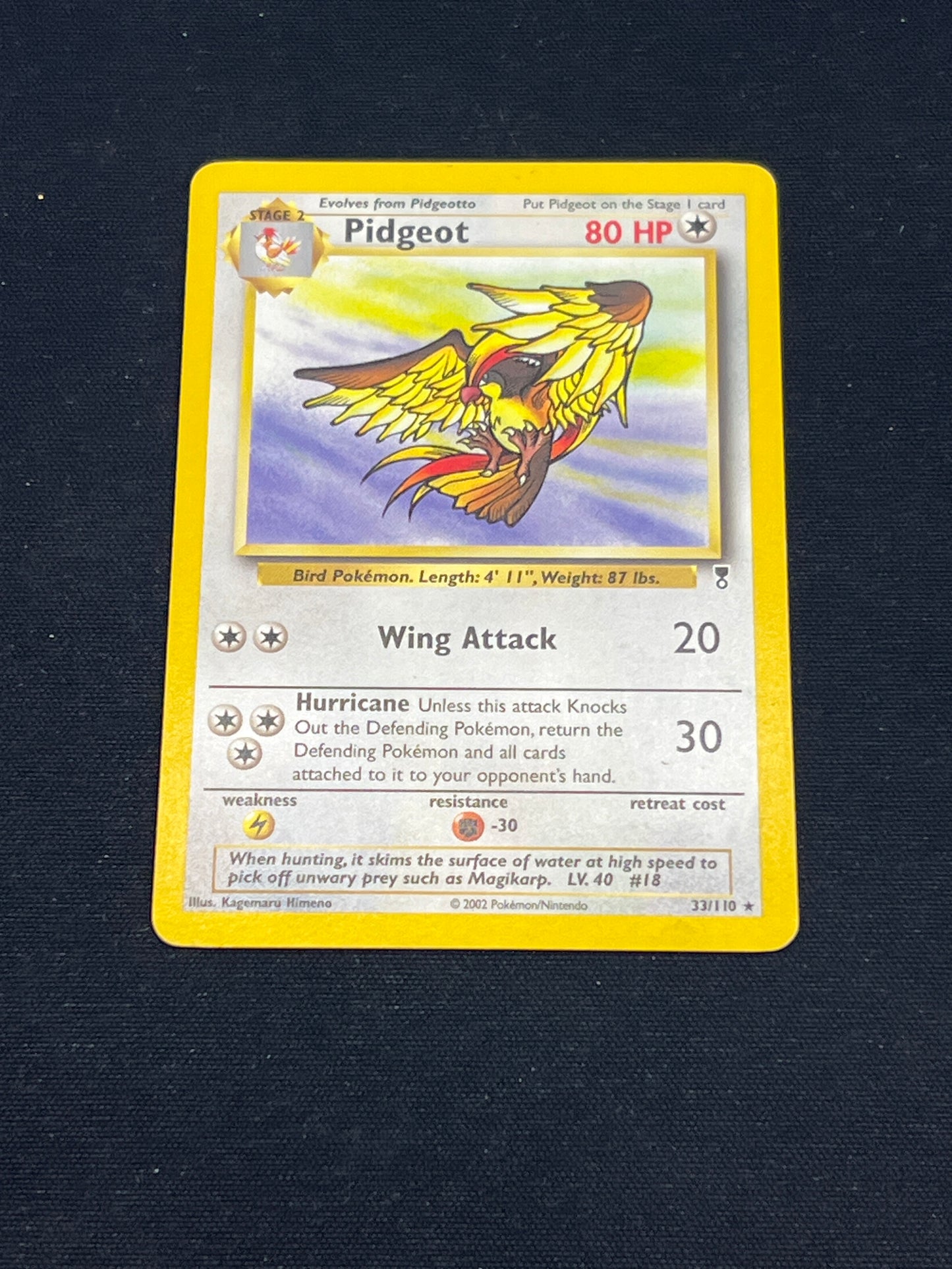 Auction Lot 292: Pokemon Cards Pigeot Non Holo Rare Legendary Collection Conditions Vary