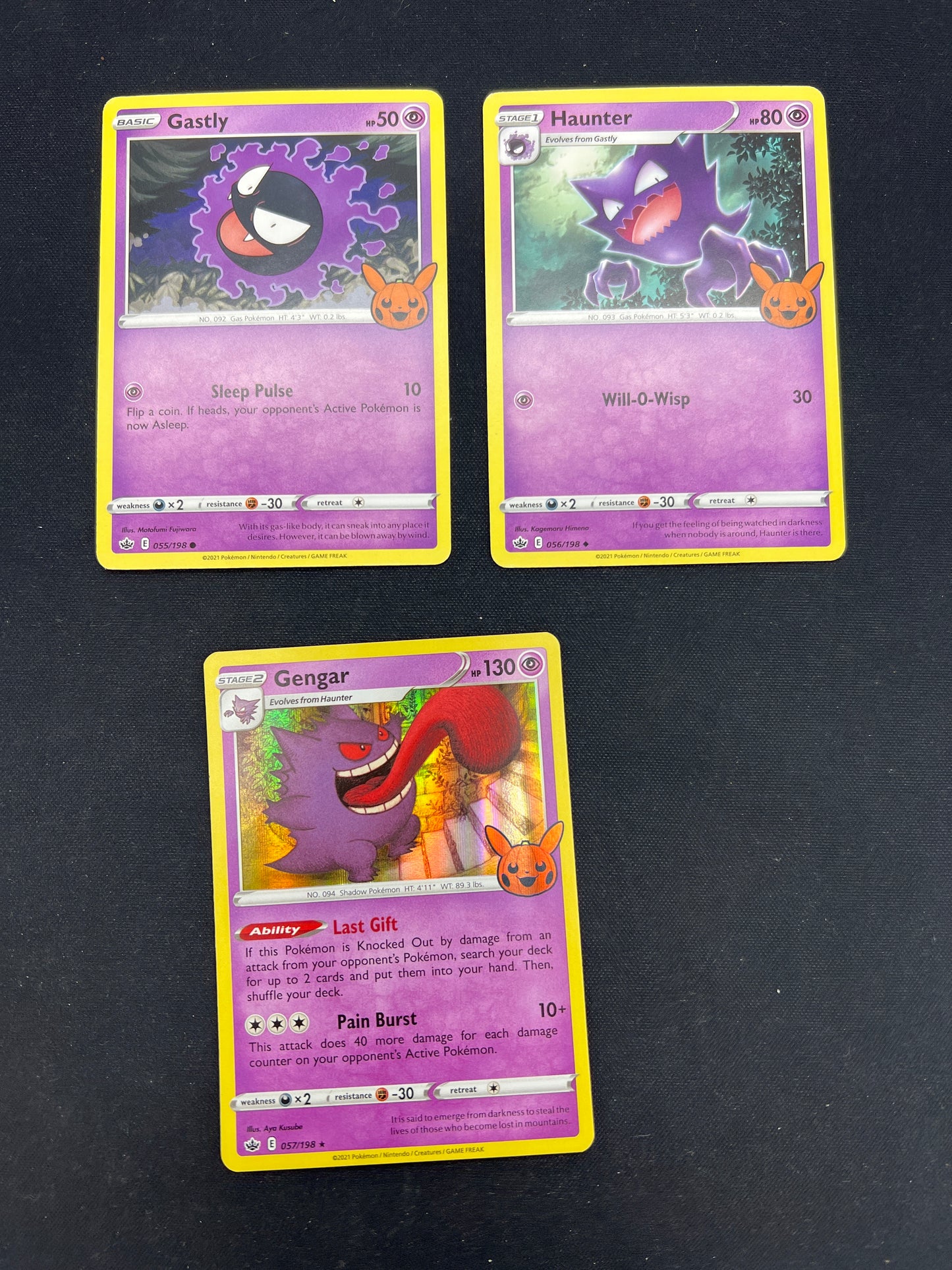 Auction Lot 419: Pokemon Cards Gastly Evolution Line Trick or Trade Lot 3 Conditions Vary