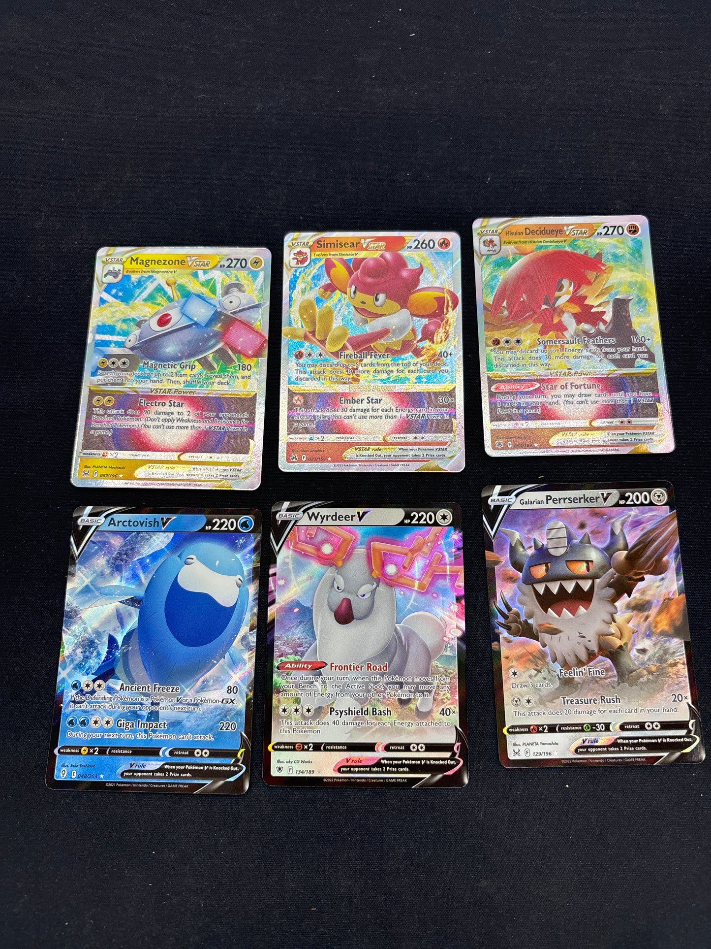 Auction Lot 69: Pokemon Cards Lot of 6 V and VSTAR Full Arts Conditions Vary