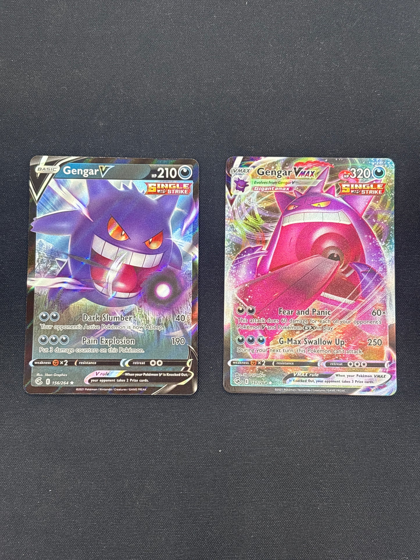 Auction Lot 1: Pokemon Cards Gengar V and VMAX Full Art Lot Conditions Vary
