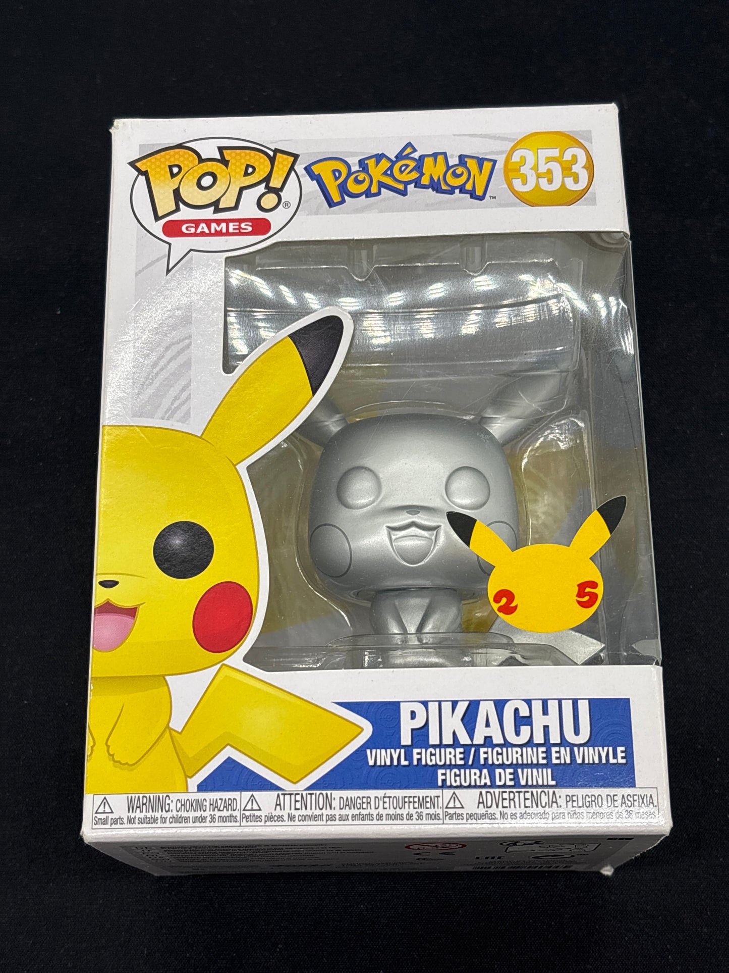 Auction Lot 48: Pop Funko Pikachu 25th Anniversary Silver 353 Figure