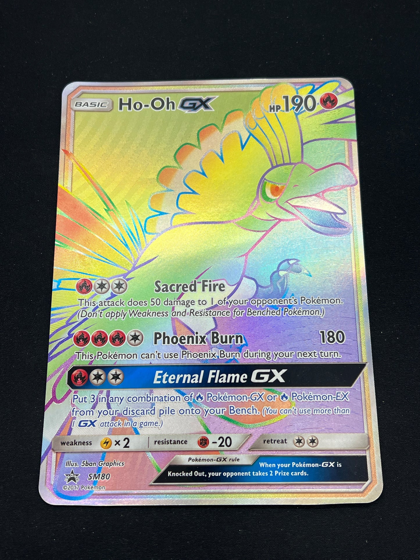 Auction Lot 104: Pokemon Cards Ho-Oh GX Rainbow Jumbo Conditions Vary