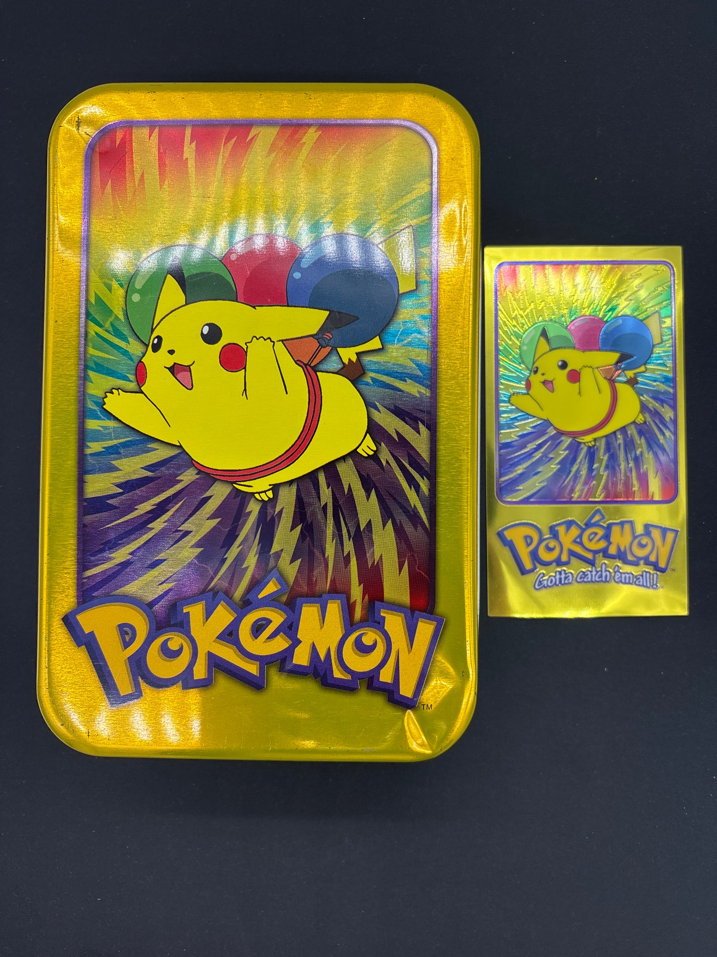 Auction Lot 81: Pokemon Pikachu Balloon Party Tin With Mini Card (Empty)