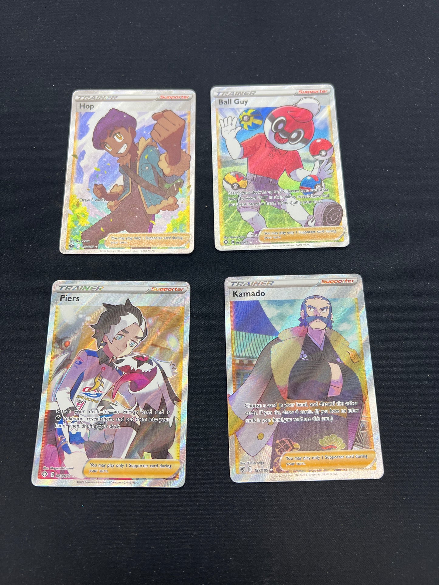 Auction Lot 209: Pokemon Cards Lot of 4 Full Art Trainers Conditions Vary