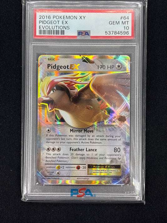 Auction Lot 104: Pidgeot EX 64 PSA10 XY Evolutions